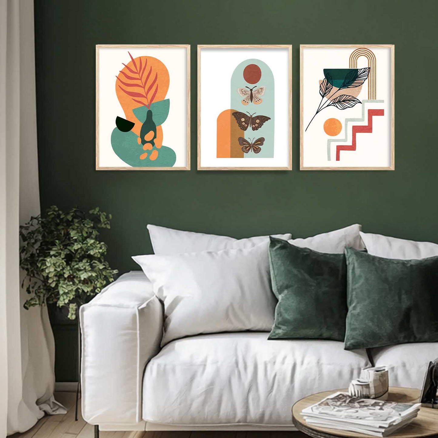 Boho Wall Art Paintings for Living Room - Wall Poster With frames