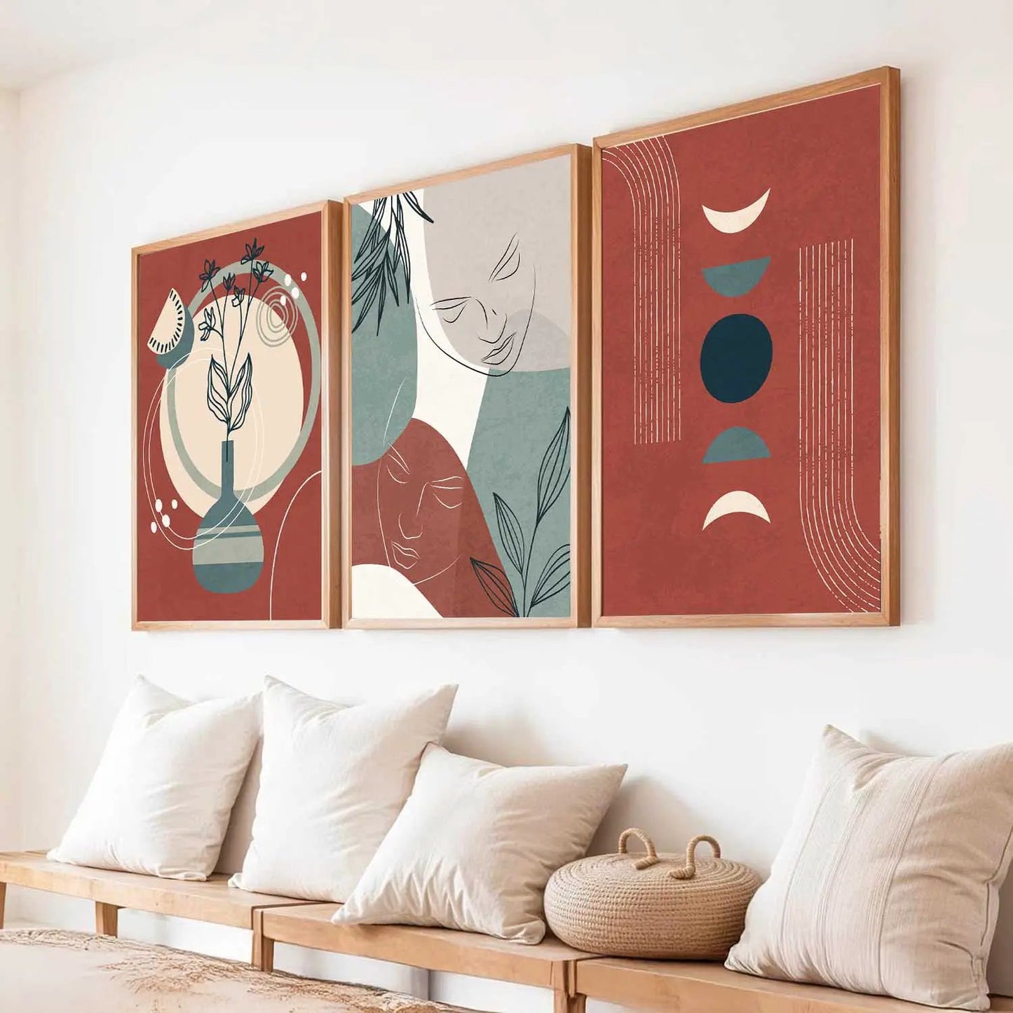 Boho Wall Art Paintings for Living Room - Wall Poster With frames