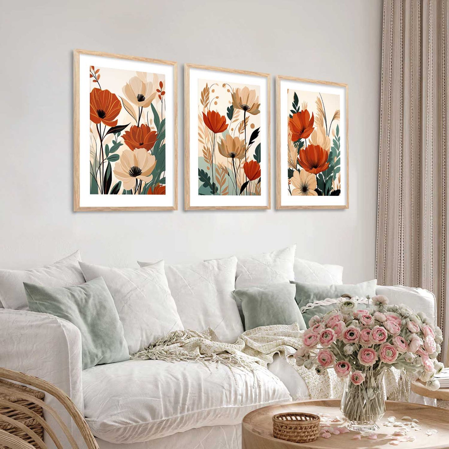 Floral Wall Art Paintings for Living Room - Wall Poster With frames