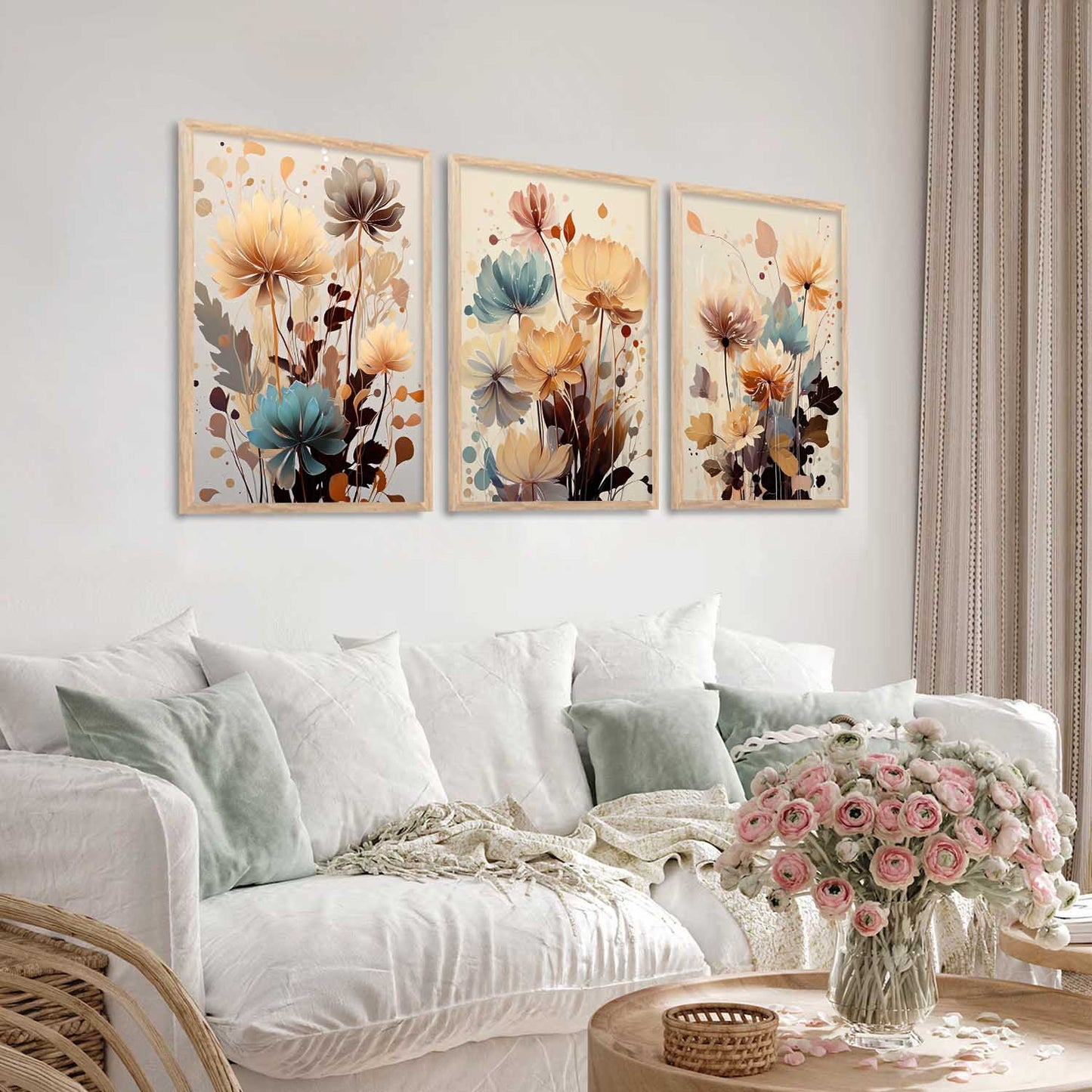 Floral Wall Art Paintings for Living Room - Wall Poster With frames