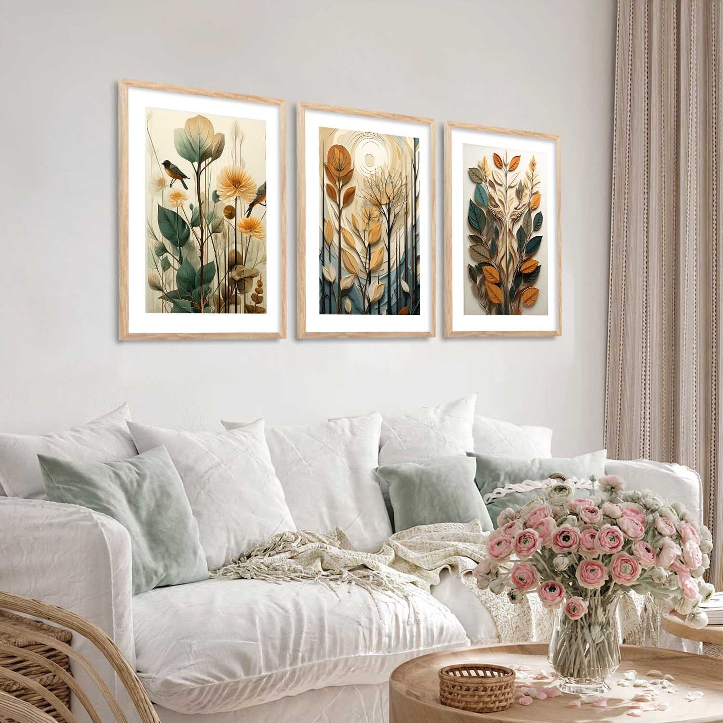 Floral Wall Art Paintings for Living Room - Wall Poster With frames