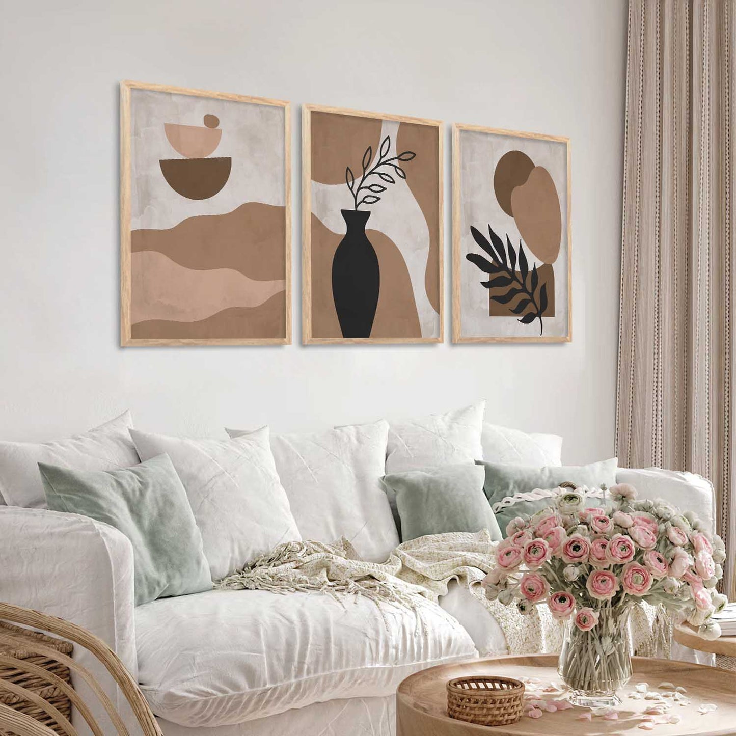 Boho Wall Art Paintings for Living Room - Wall Poster With frames