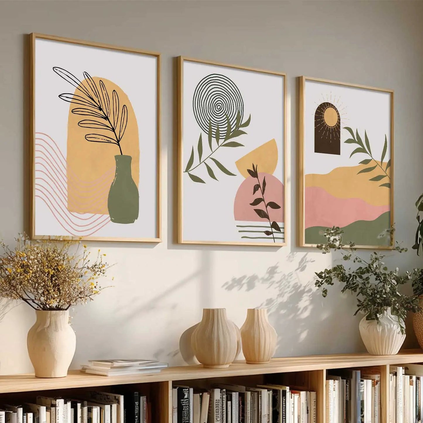 Boho Wall Art Paintings for Living Room - Wall Poster With frames