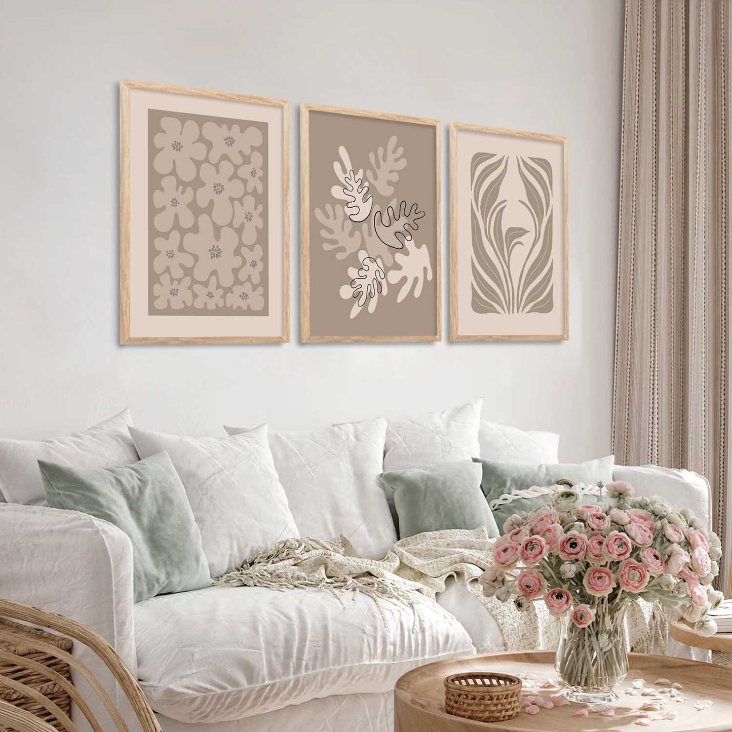 Boho Wall Art Paintings for Living Room - Wall Poster With frames