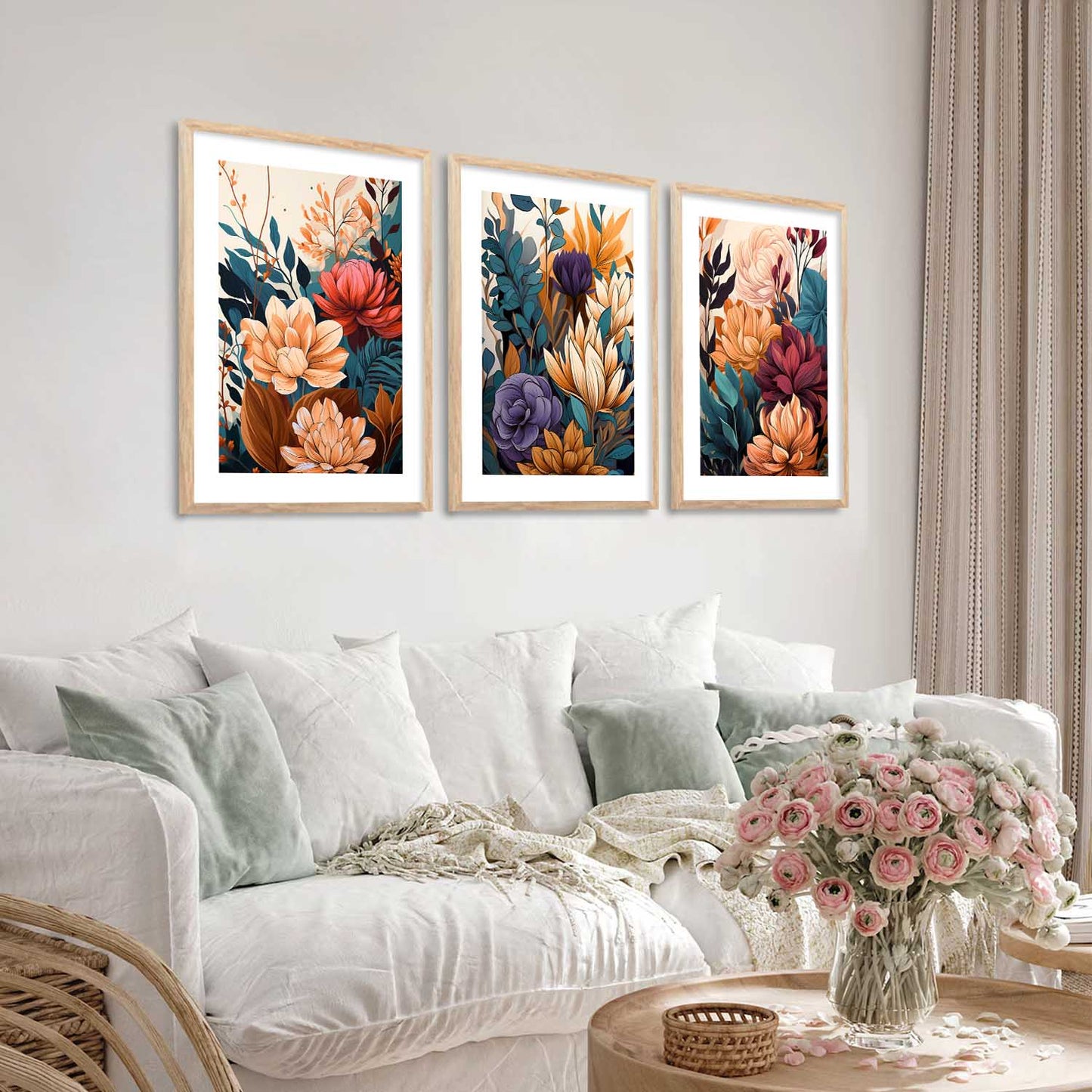 Floral Wall Art Paintings for Living Room - Wall Poster With frames