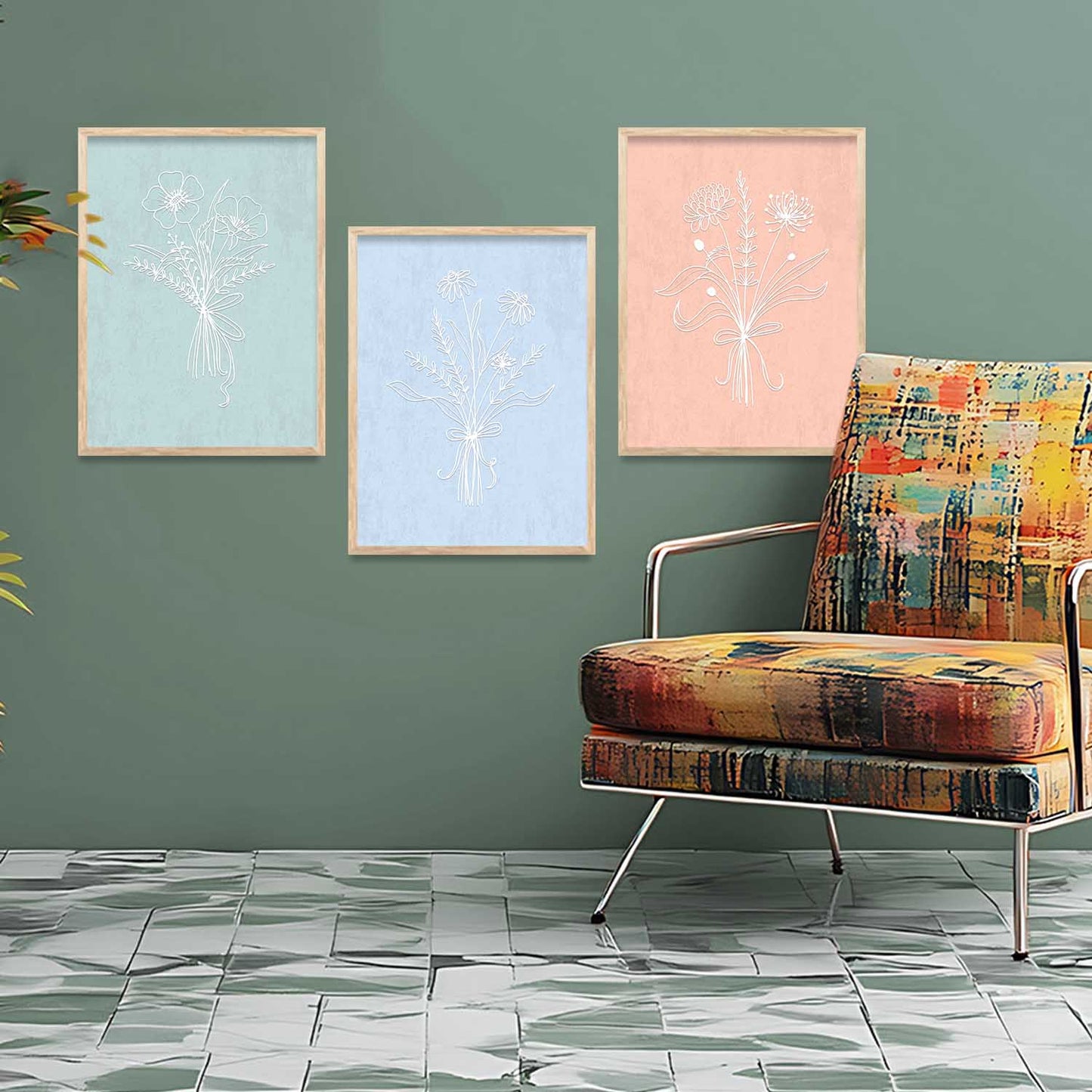 Floral Wall Art Paintings for Living Room - Wall Poster With frames