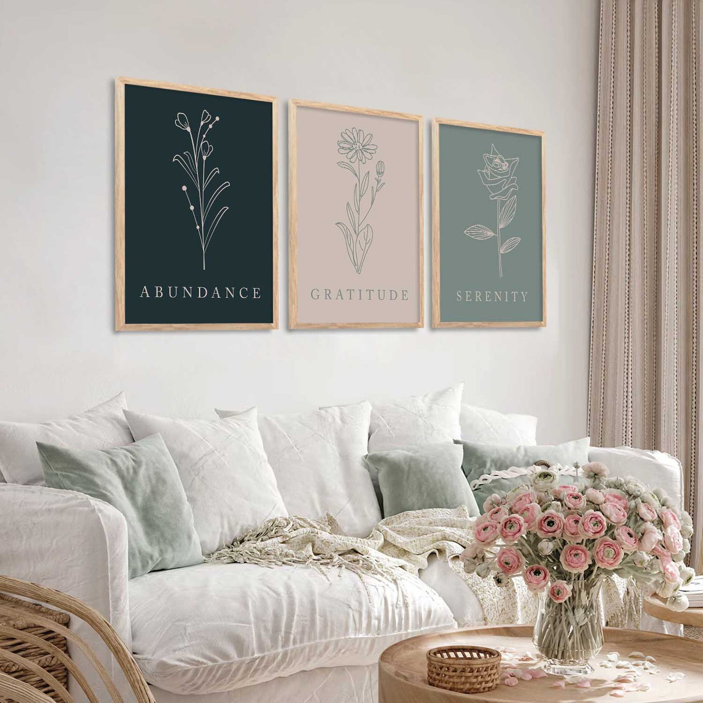 Floral Wall Art Paintings for Living Room - Wall Poster With frames