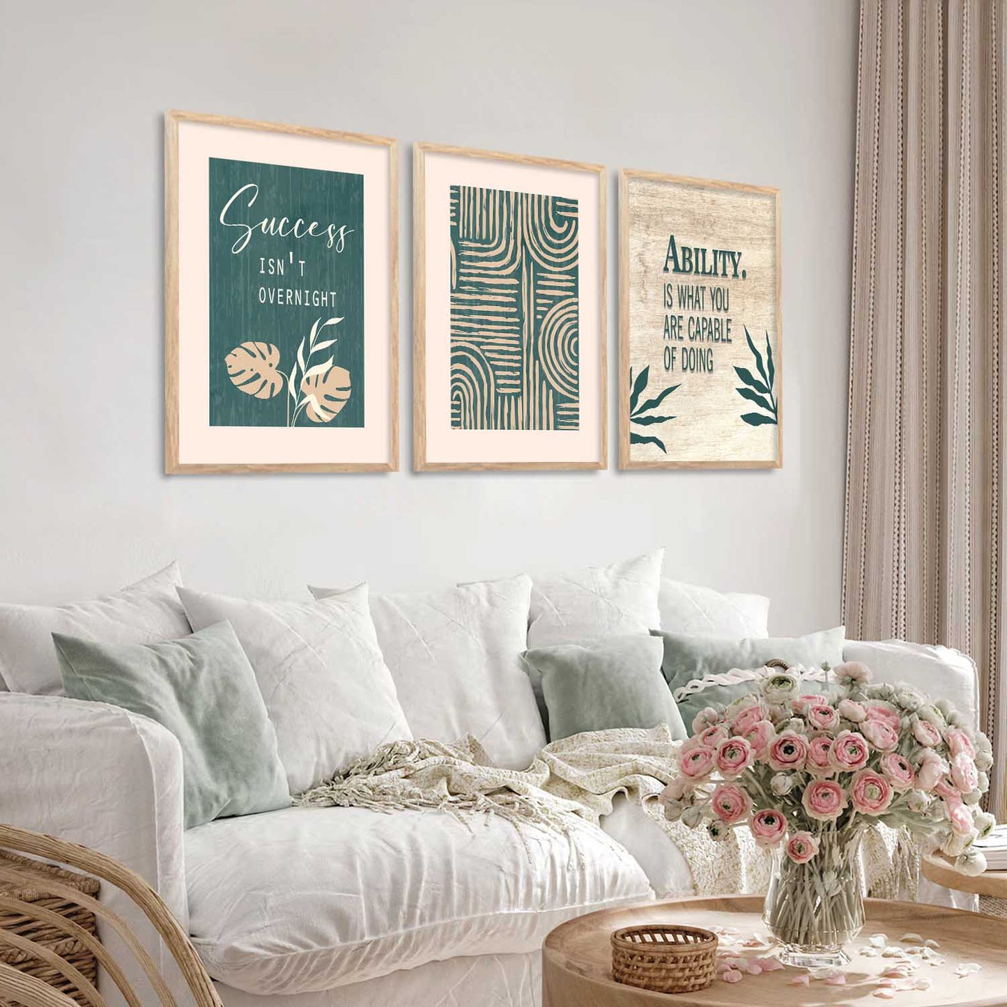Quote Wall Art Paintings for Living Room - Wall Poster With frames