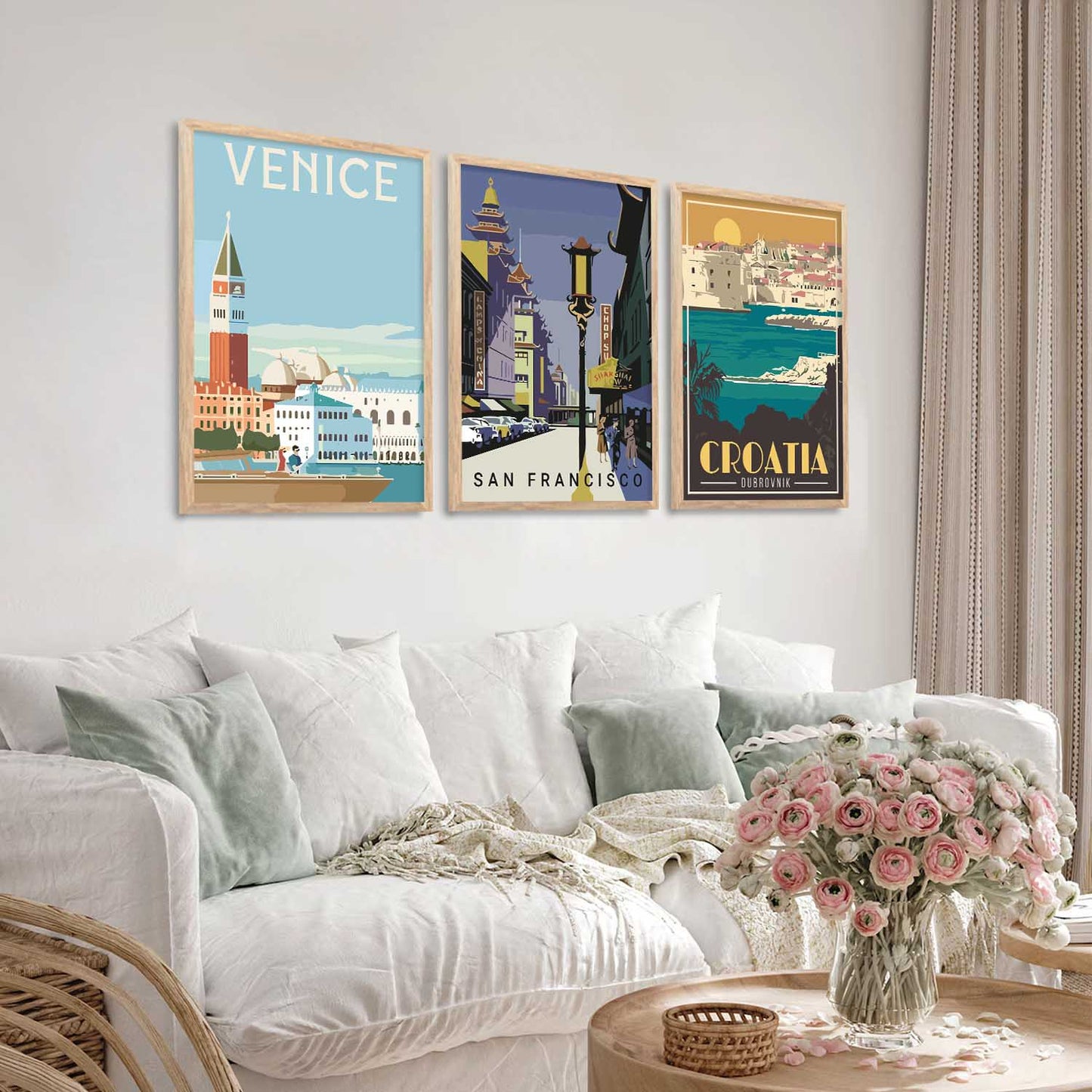 City Wall Art Paintings for Living Room - Wall Poster With frames