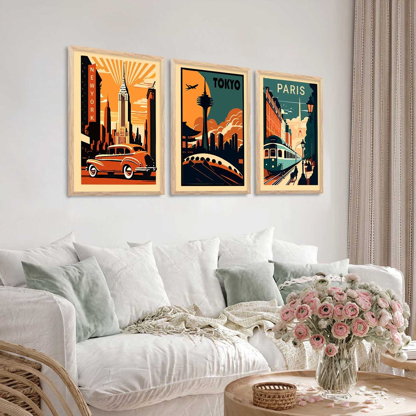 travel Wall Art Paintings for Living Room - Wall Poster With frames
