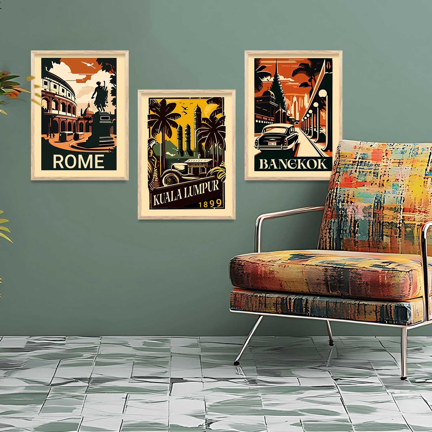 City Wall Art Paintings for Living Room - Wall Poster With frames