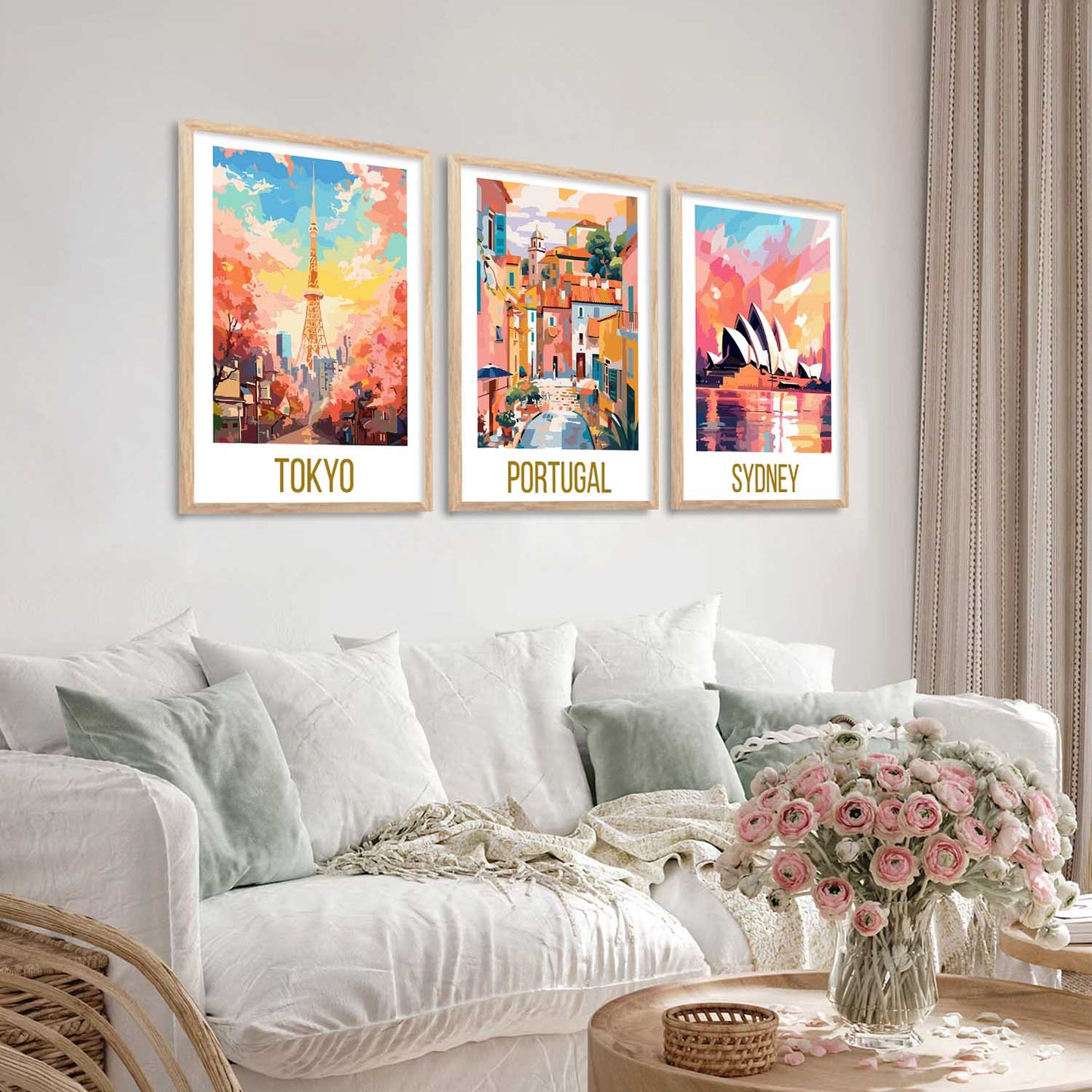 City Wall Art Paintings for Living Room - Wall Poster With frames