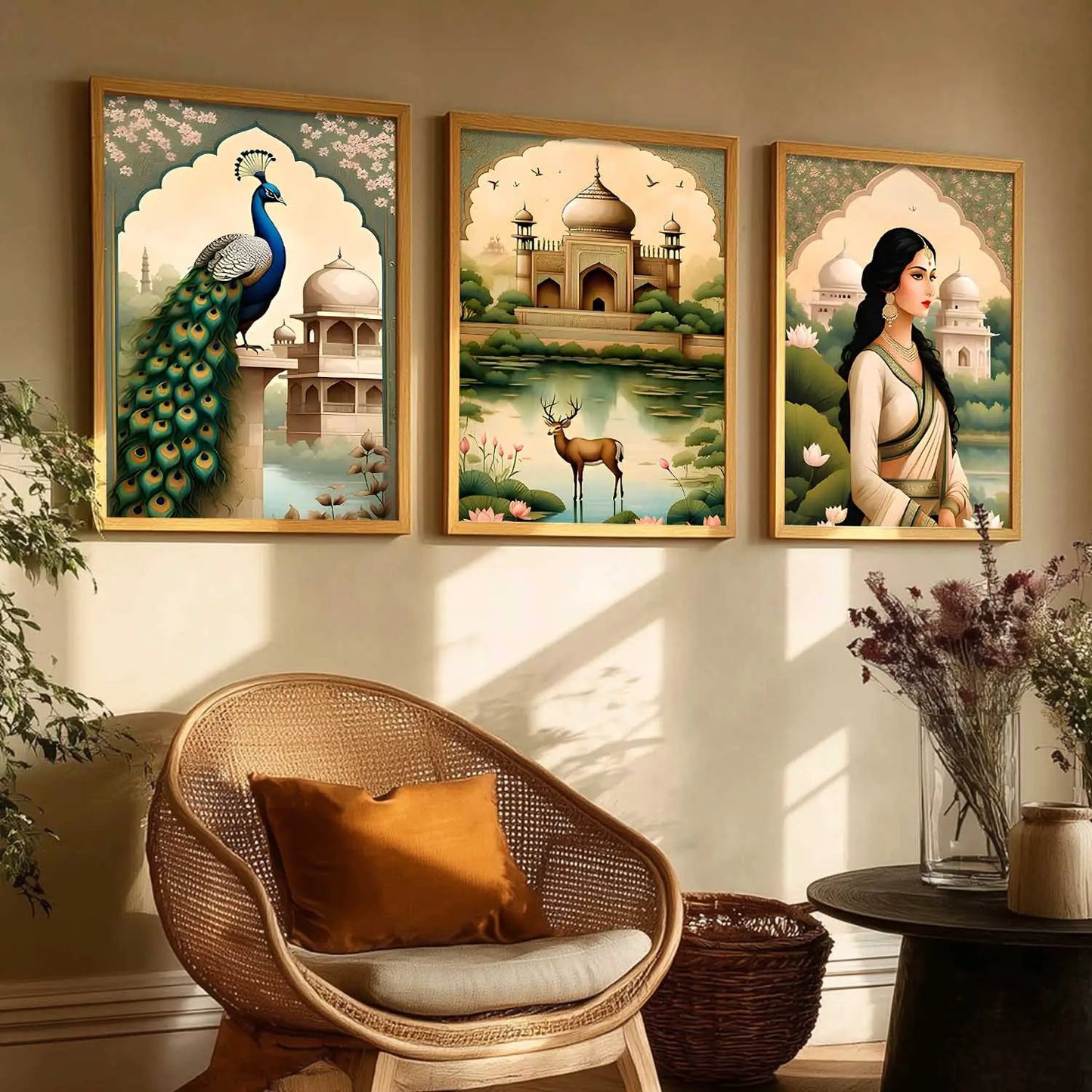 Madhubani Wall Art Paintings for Living Room - Wall Poster With frames