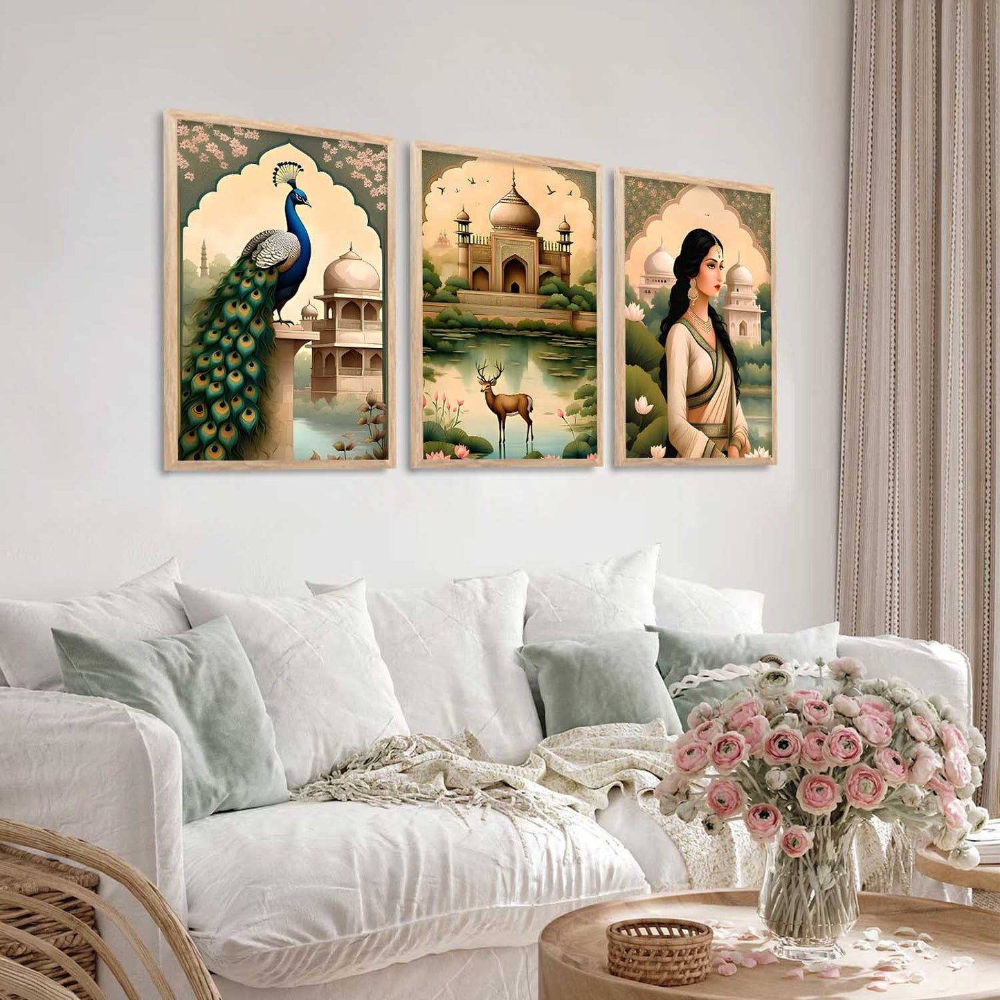 Madhubani Wall Art Paintings for Living Room - Wall Poster With frames