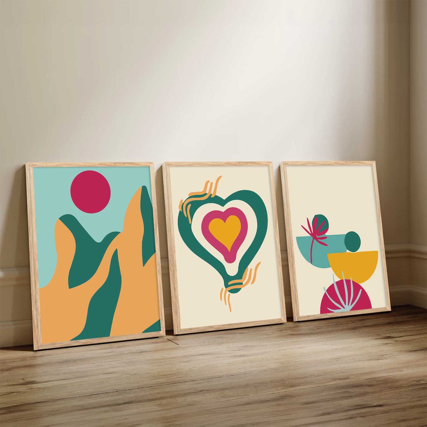 Boho Wall Art Paintings for Living Room - Wall Poster With frames