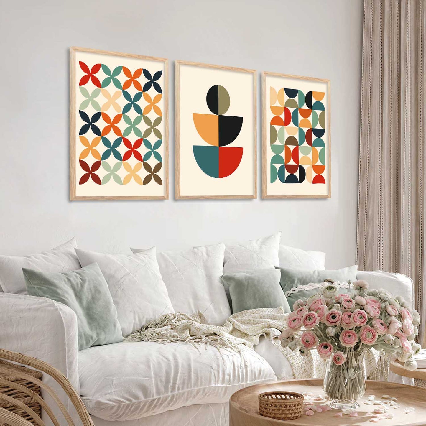 Boho Wall Art Paintings for Living Room - Wall Poster With frames