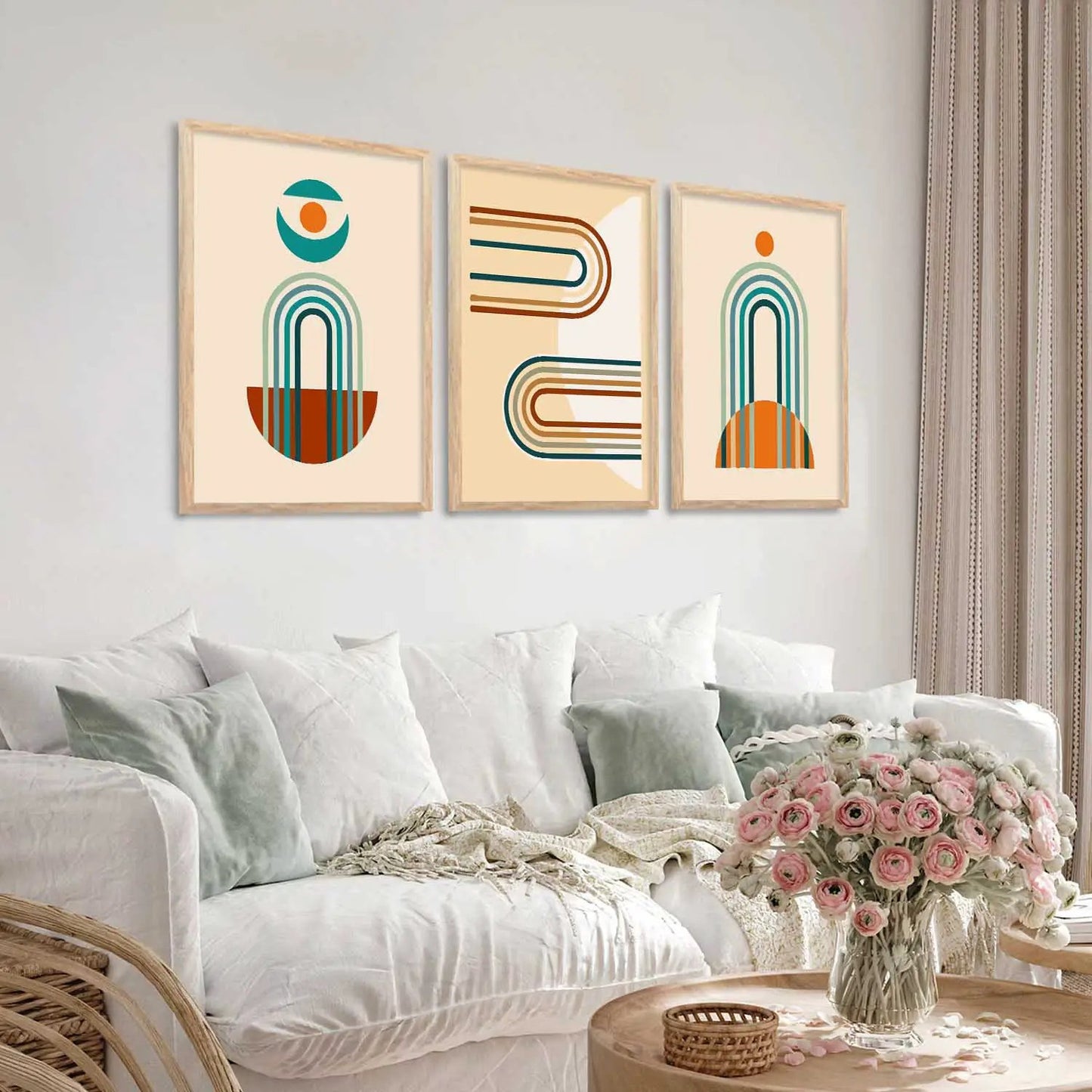 Boho Wall Art Paintings for Living Room - Wall Poster With frames