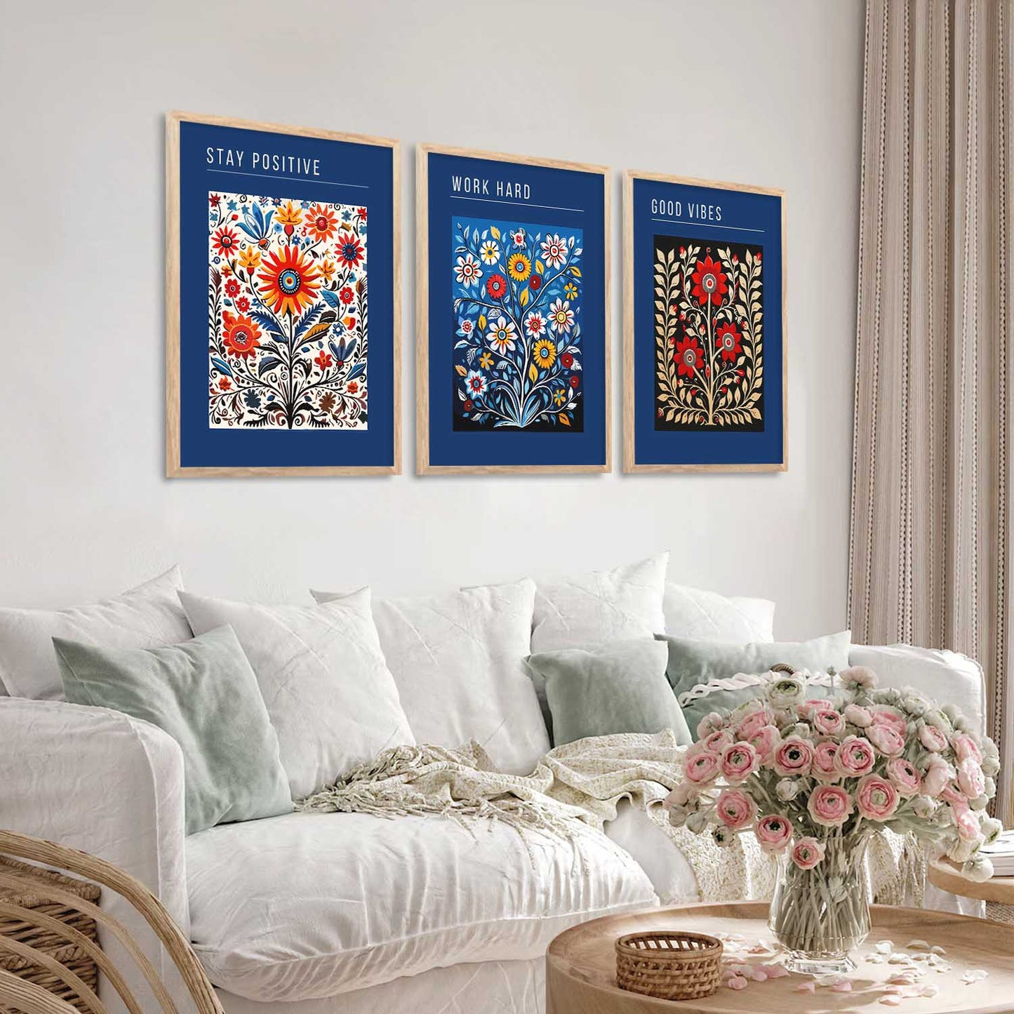 Floral Wall Art Paintings for Living Room - Wall Poster With frames