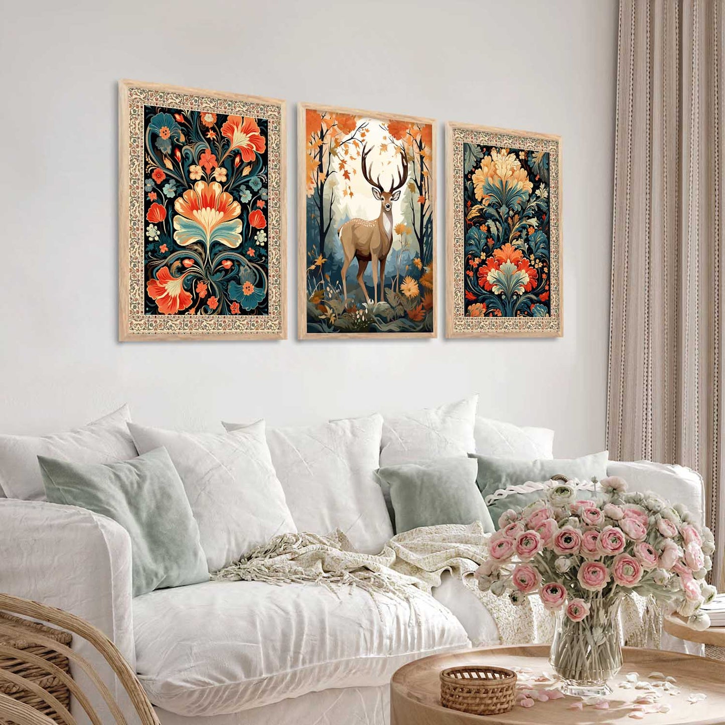 Madhubani Wall Art Paintings for Living Room - Wall Poster With frames