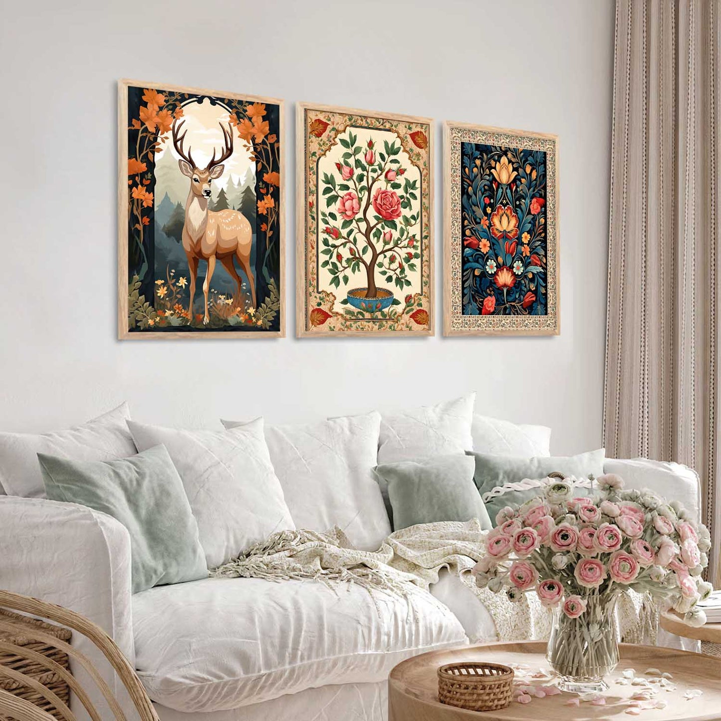 Madhubani Wall Art Paintings for Living Room - Wall Poster With frames