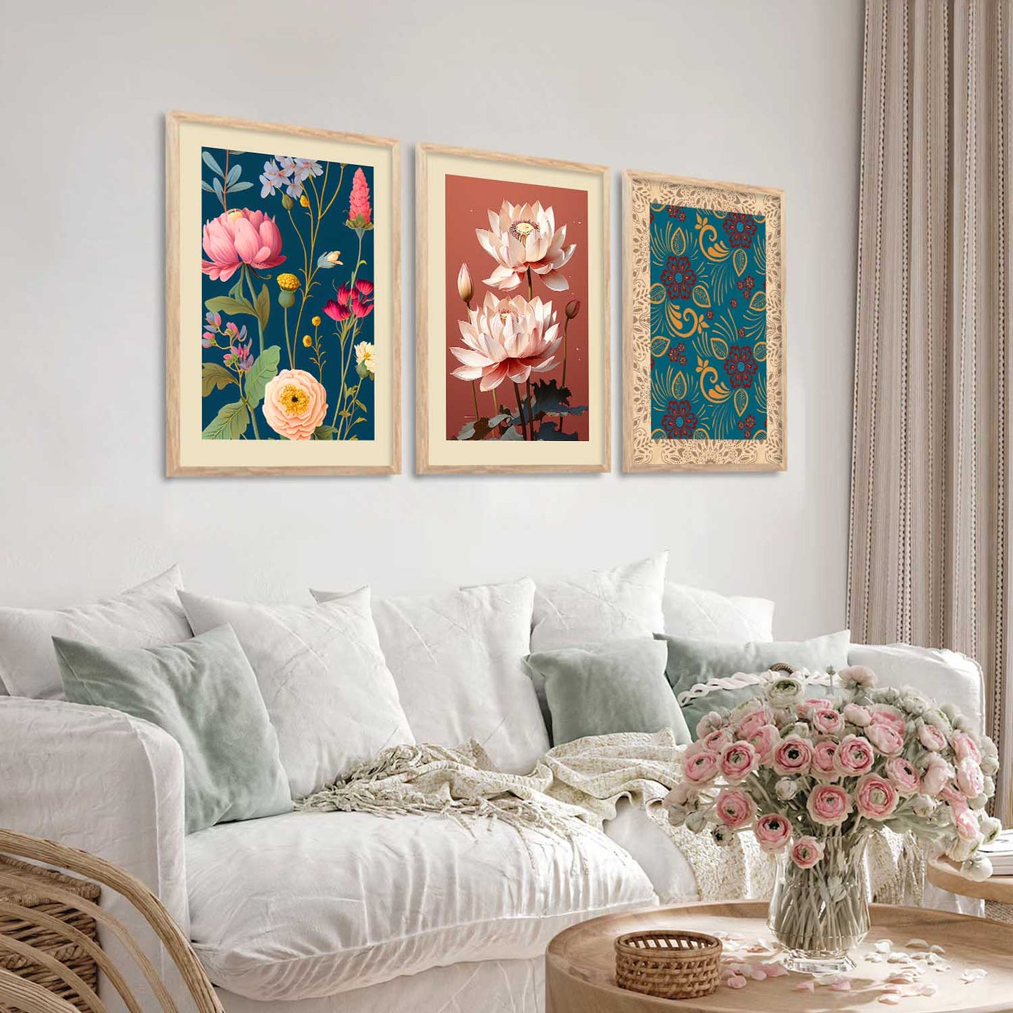 Floral Wall Art Paintings for Living Room - Wall Poster With frames
