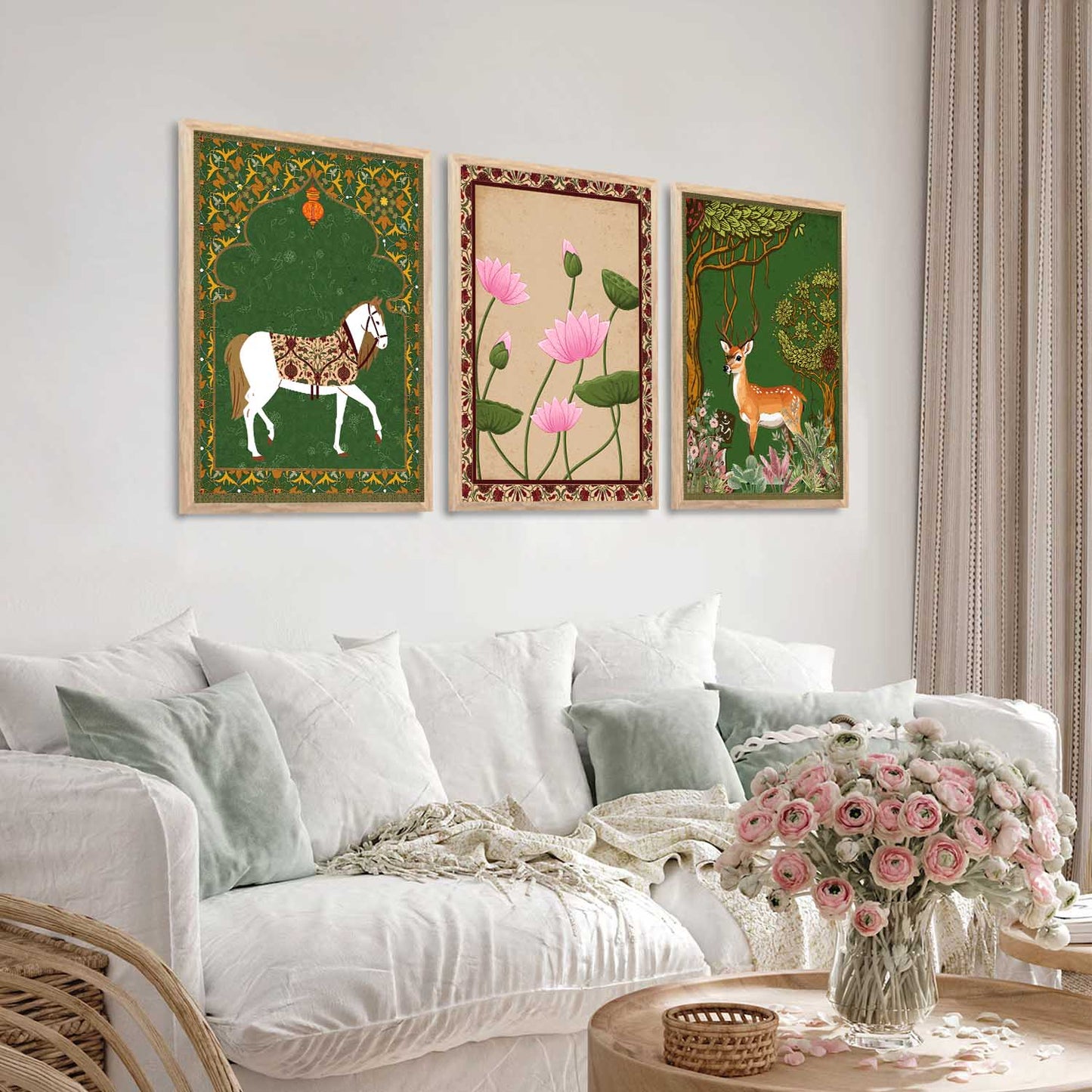 Madhubani Wall Art Paintings for Living Room - Wall Poster With frames