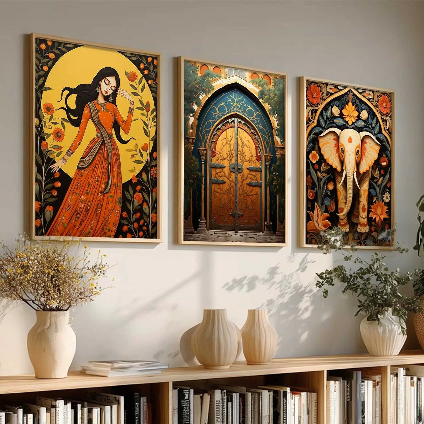 Madhubani Wall Art Paintings for Living Room - Wall Poster With frames