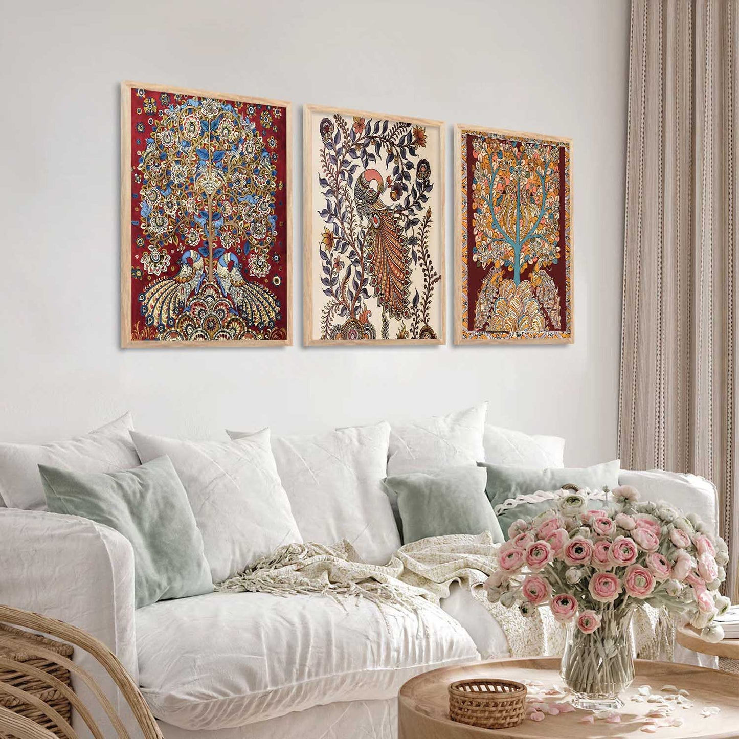 Madhubani Wall Art Paintings for Living Room - Wall Poster With frames