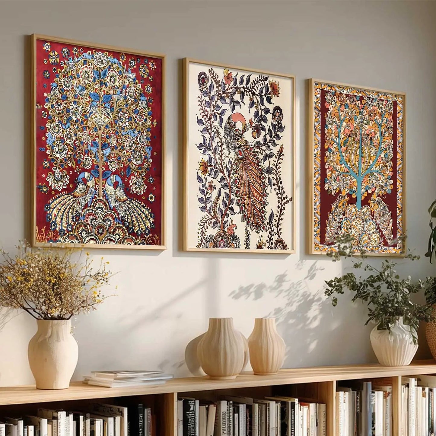 Madhubani Wall Art Paintings for Living Room - Wall Poster With frames