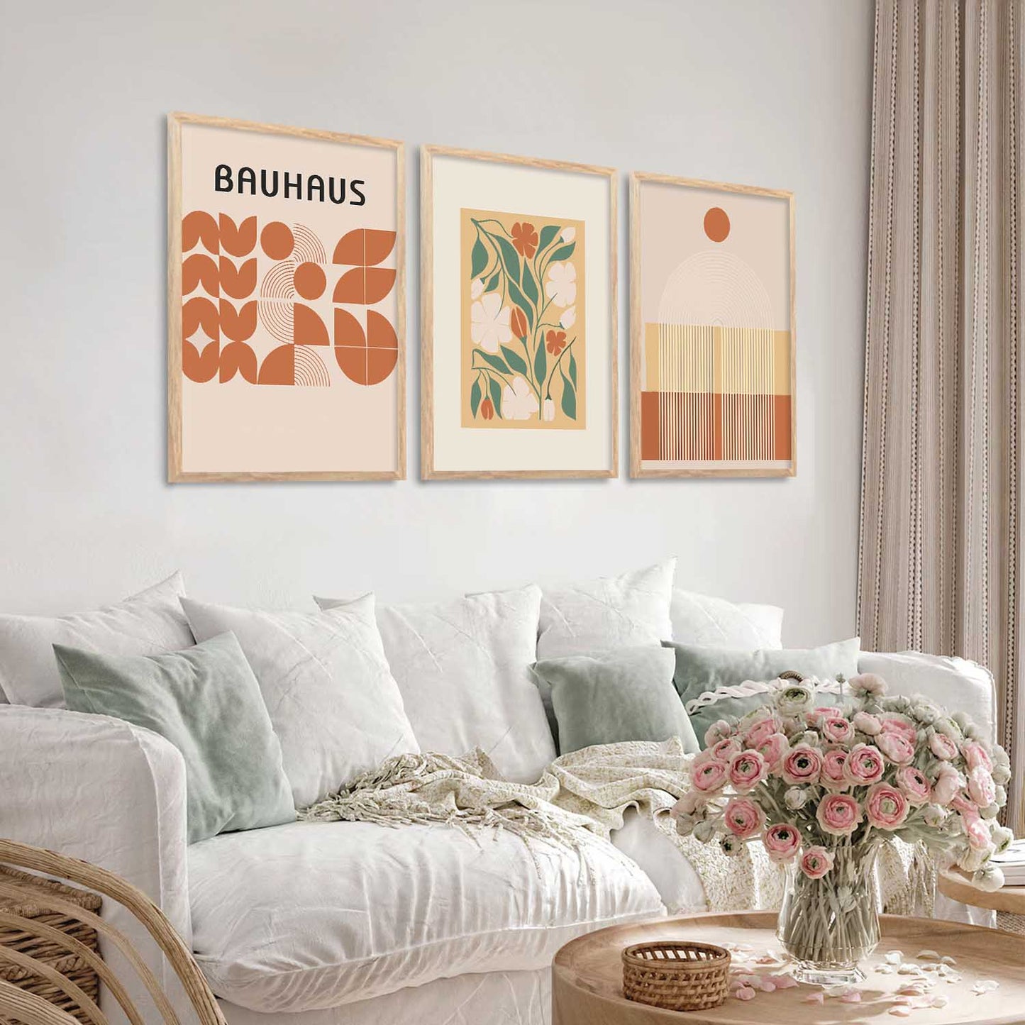 Boho Wall Art Paintings for Living Room - Wall Poster With frames