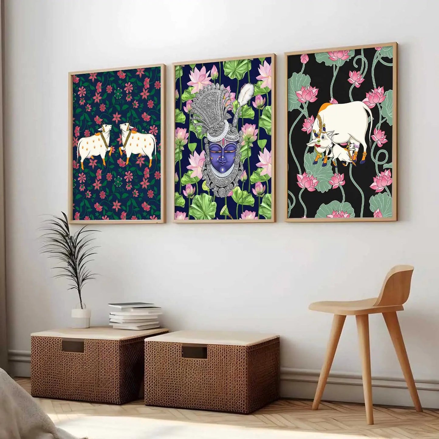 Madhubani Wall Art Paintings for Living Room - Wall Poster With frames