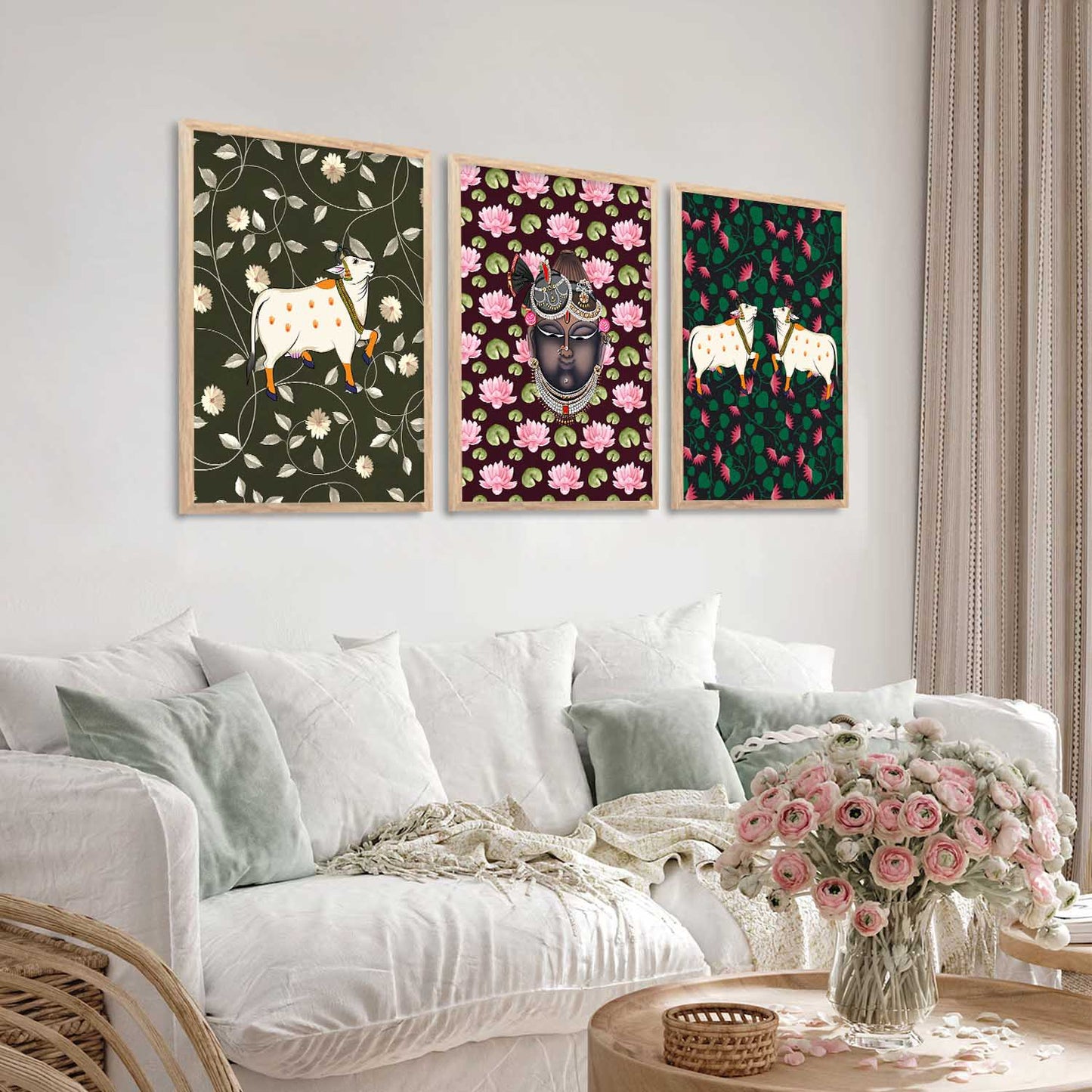 Madhubani Wall Art Paintings for Living Room - Wall Poster With frames