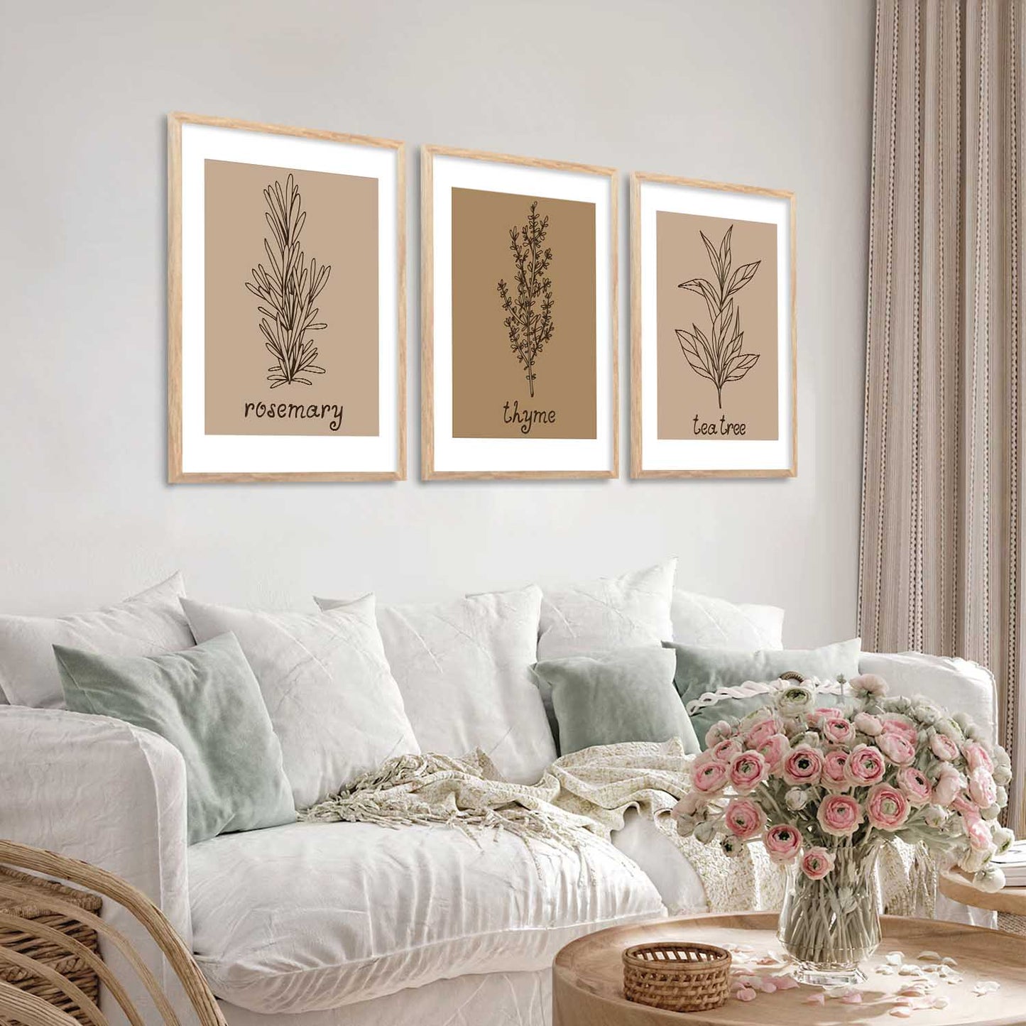 Boho Wall Art Paintings for Living Room - Wall Poster With frames