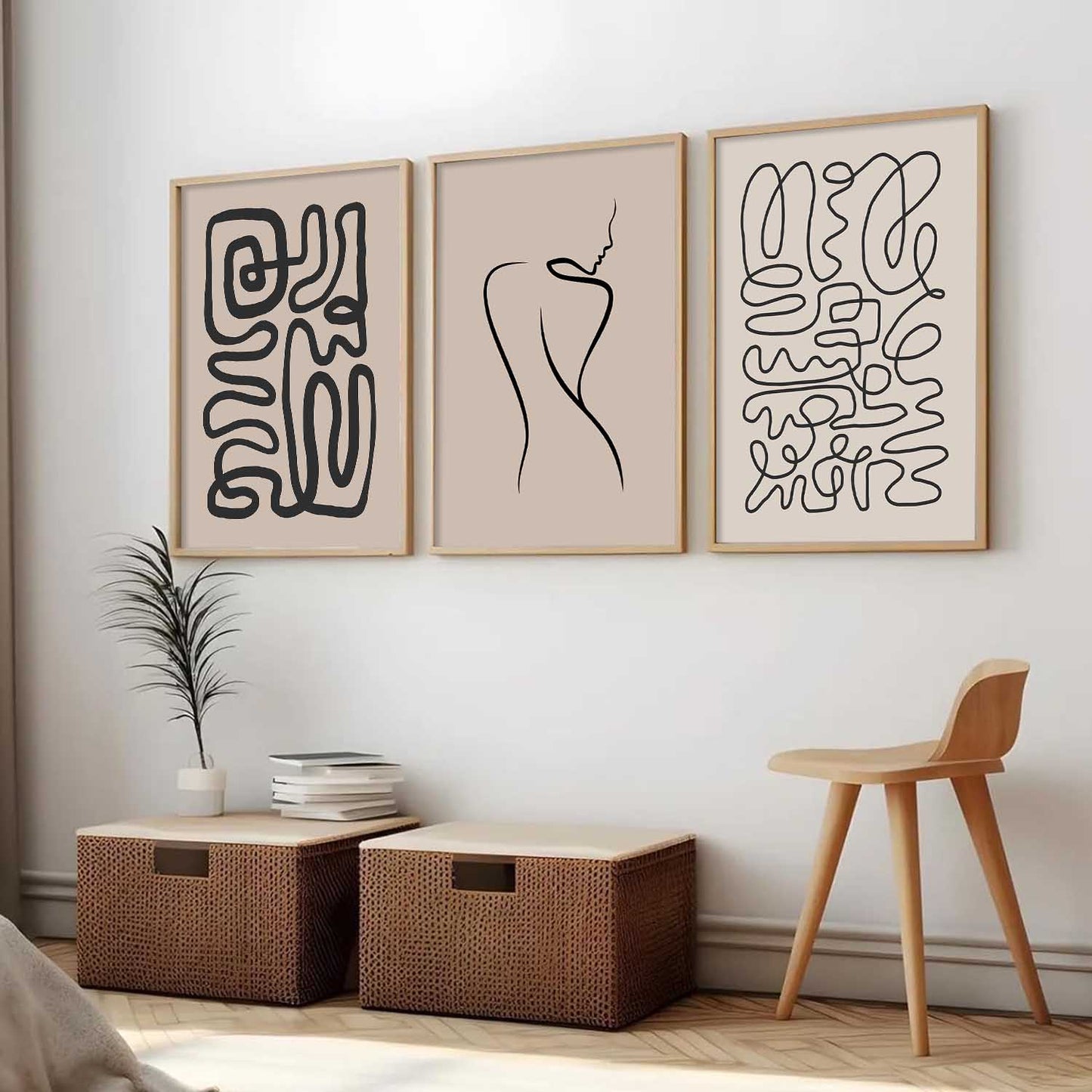 Boho Framed Wall Art Prints | Set of 3 | Home Decor