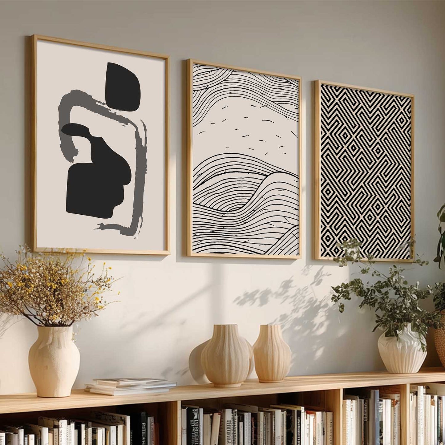 Boho Framed Wall Art Prints | Set of 3 | Home Decor