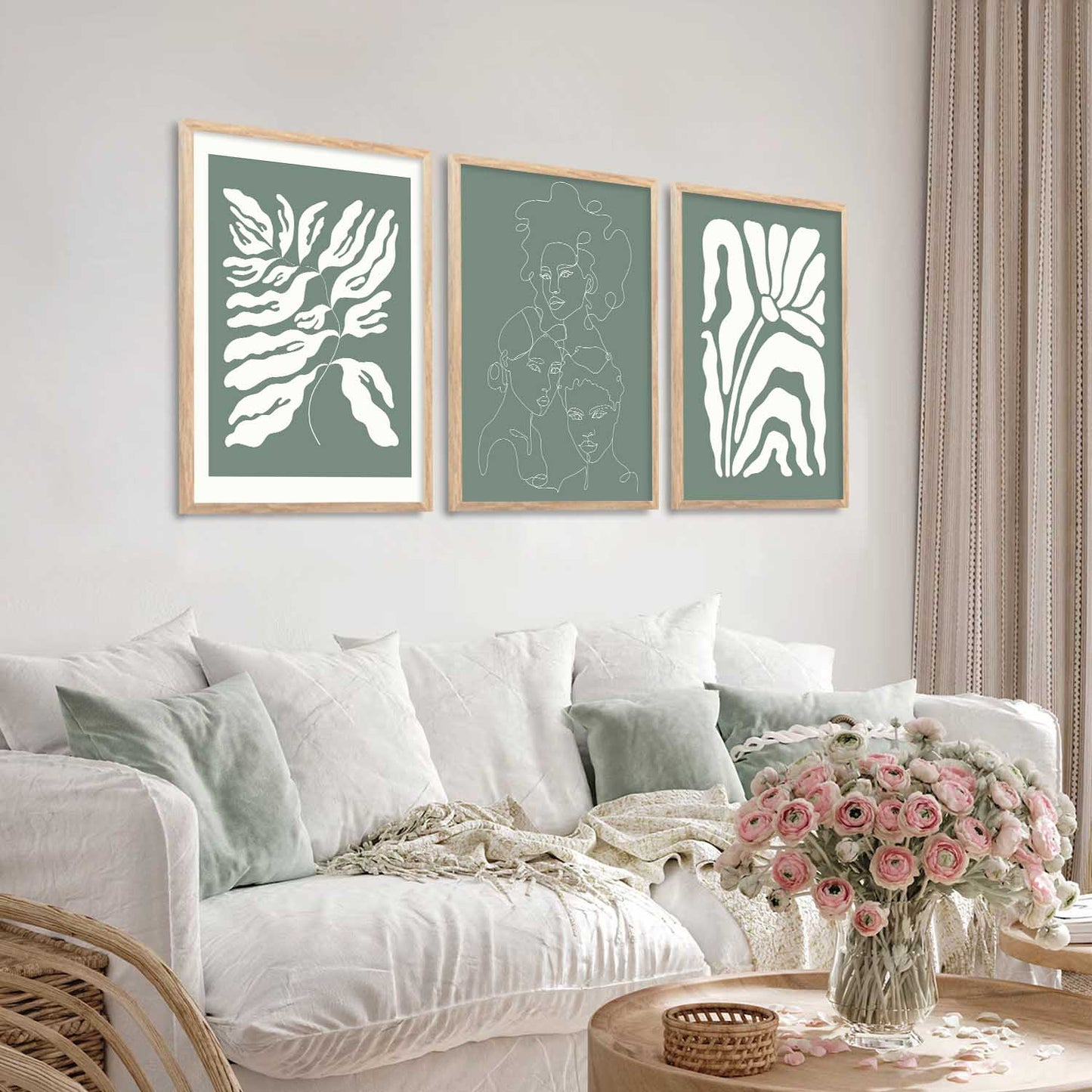 Boho Wall Art Paintings for Living Room - Wall Poster With frames