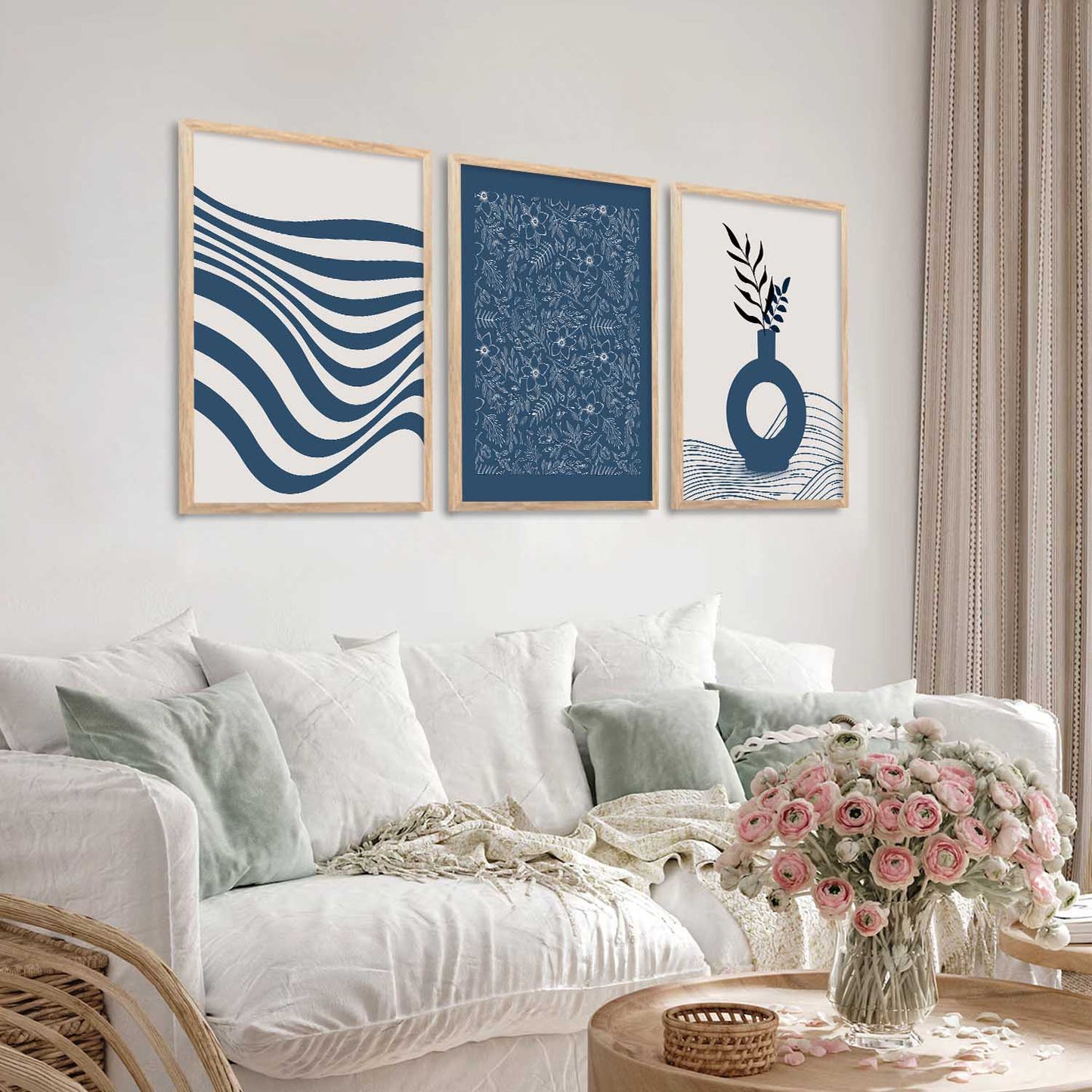 Boho Wall Art Paintings for Living Room - Wall Poster With frames