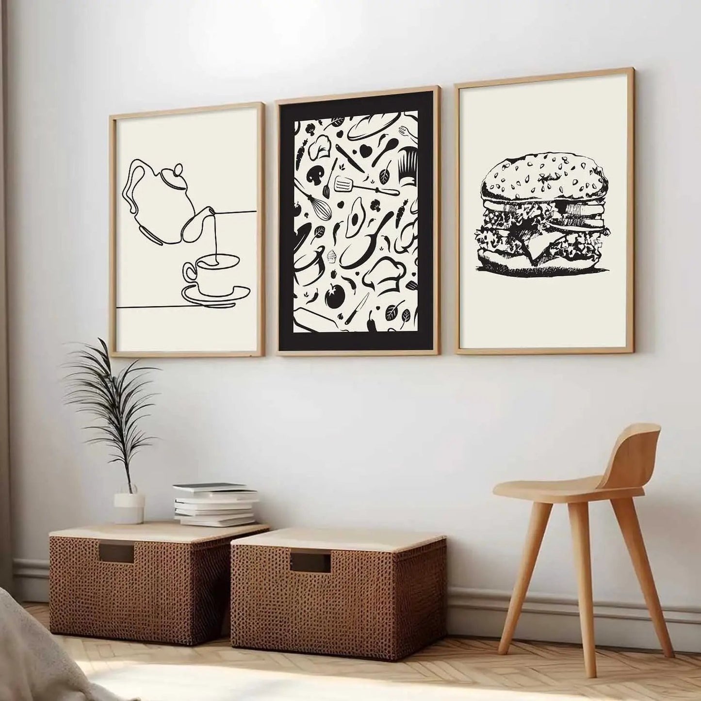 Boho Wall Art Paintings for Living Room - Wall Poster With frames