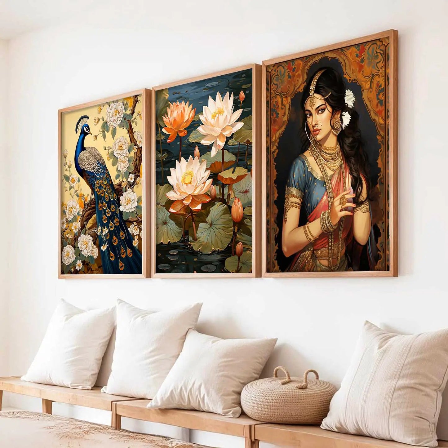 Madhubani Wall Art Paintings for Living Room - Wall Poster With frames