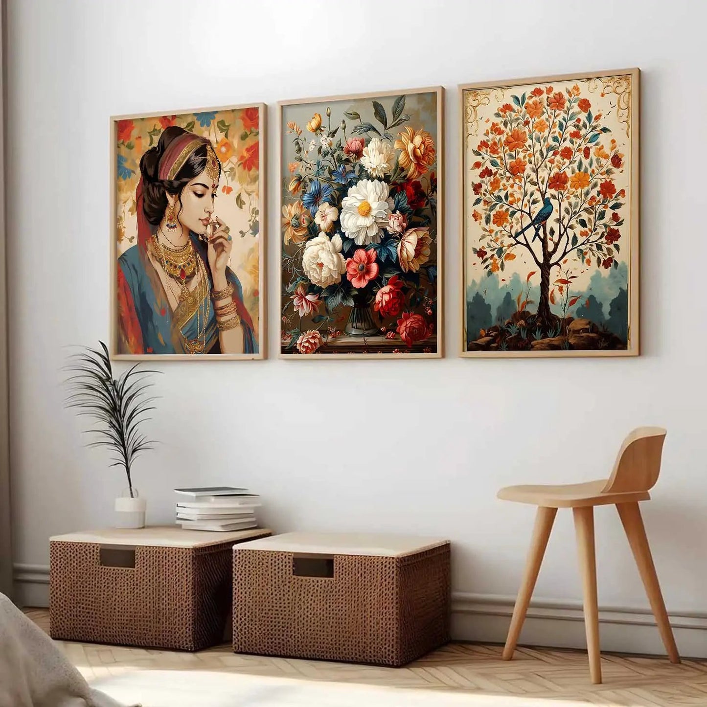 Madhubani Wall Art Paintings for Living Room - Wall Poster With frames