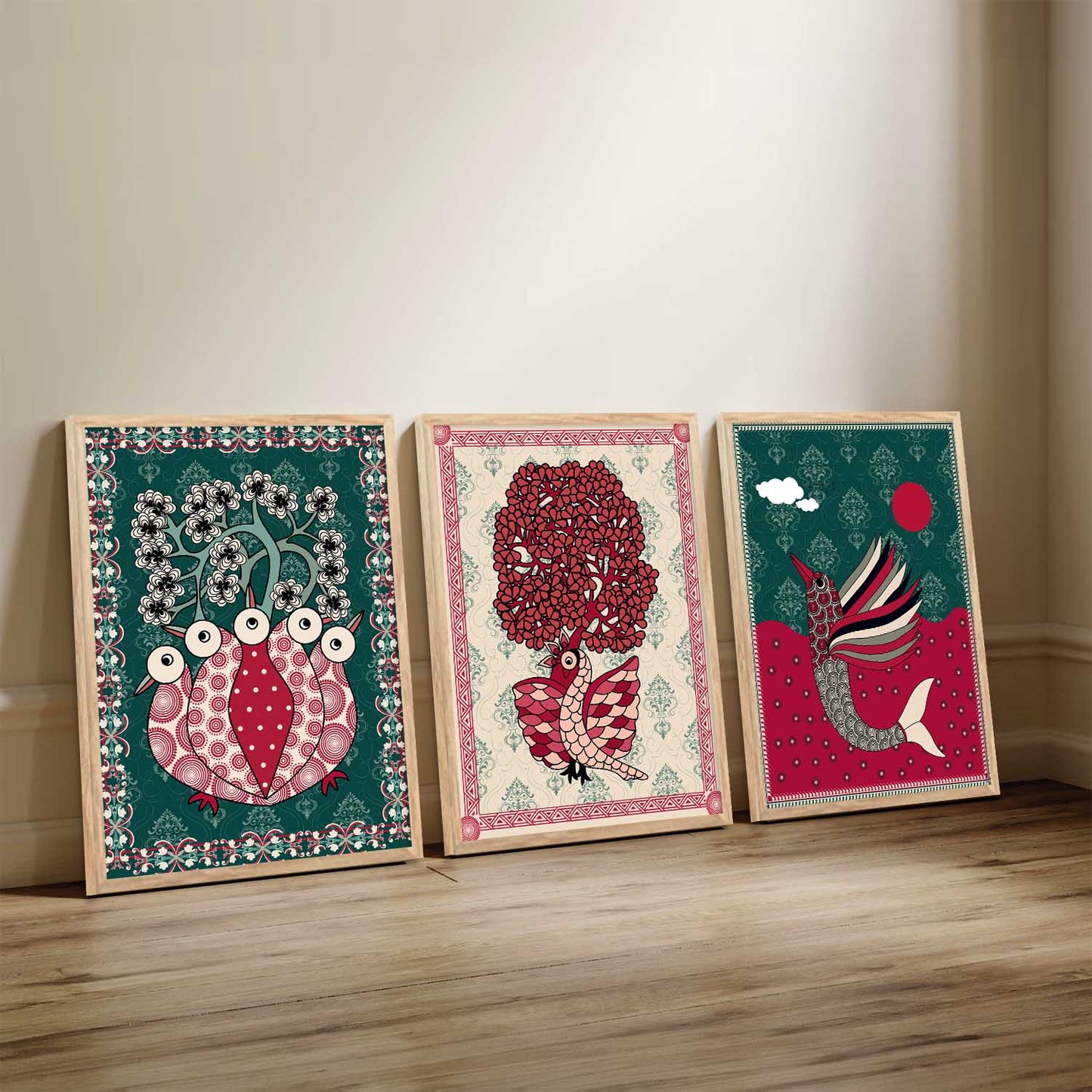 Gond Wall Art Paintings for Living Room - Wall Poster With frames