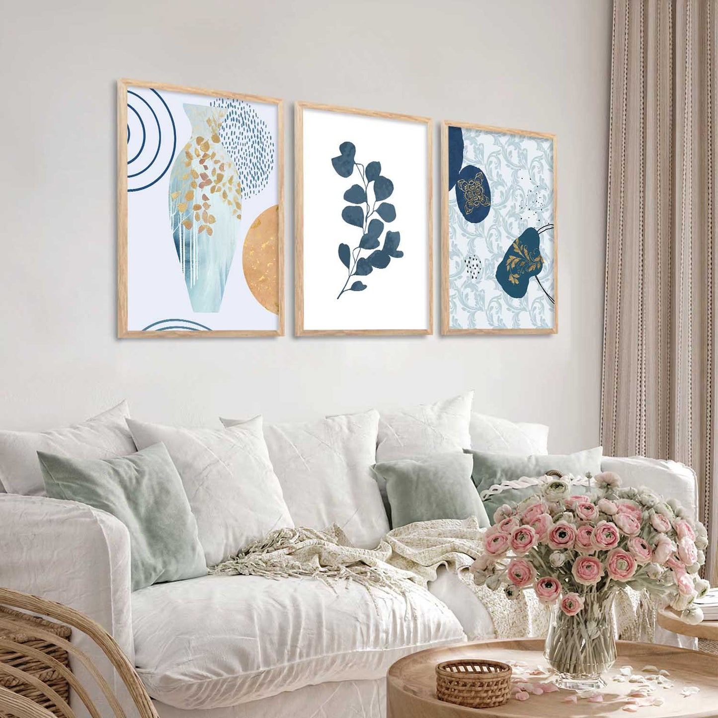 Boho Wall Art Paintings for Living Room - Wall Poster With frames