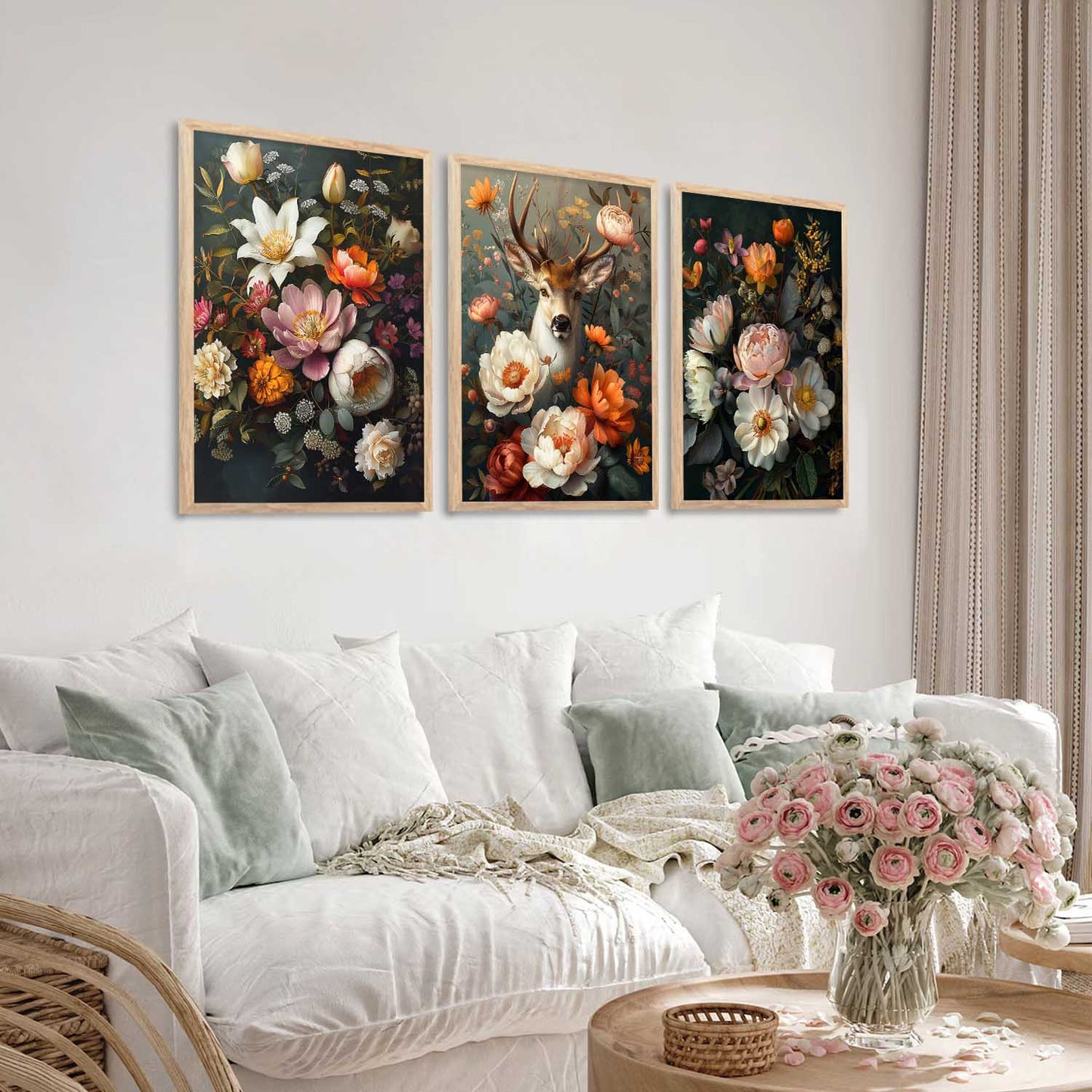 Floral Wall Art Paintings for Living Room - Wall Poster With frames