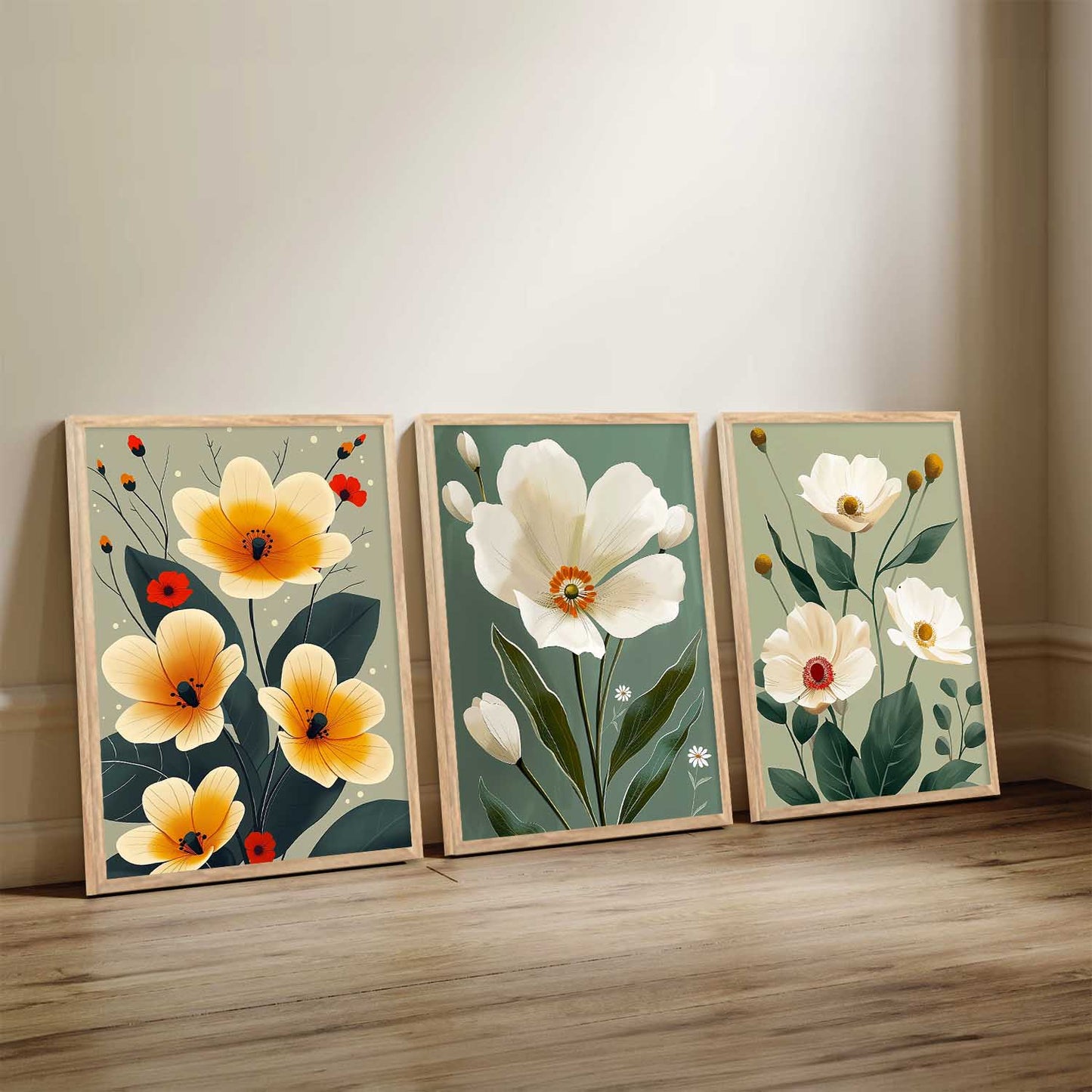 Floral Wall Art Paintings for Living Room - Wall Poster With frames