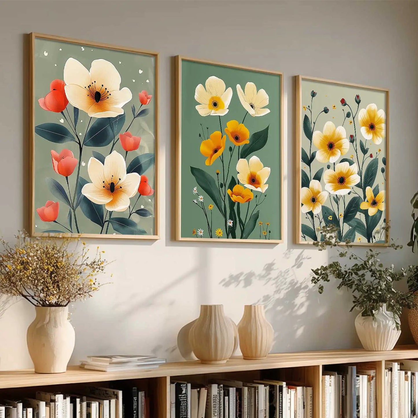 Floral Wall Art Paintings for Living Room - Wall Poster With frames