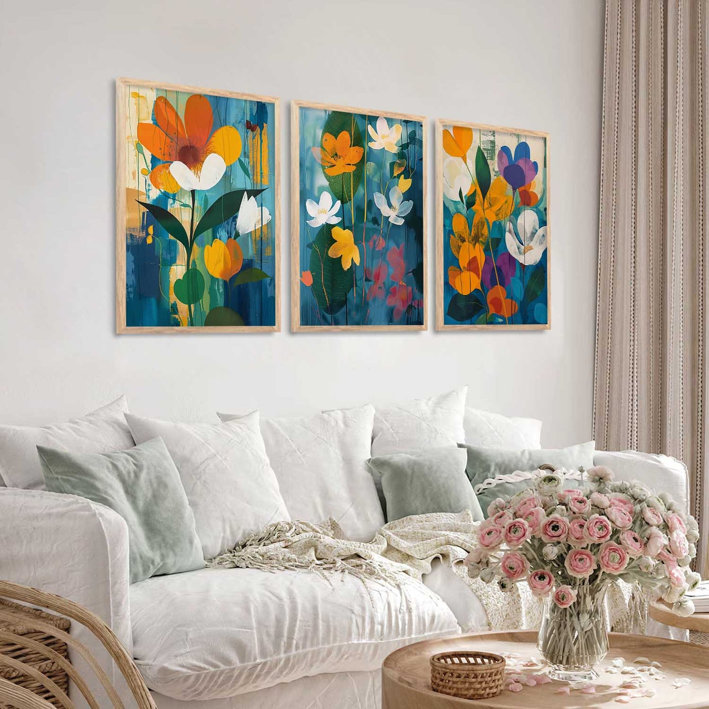 Floral Wall Art Paintings for Living Room - Wall Poster With frames