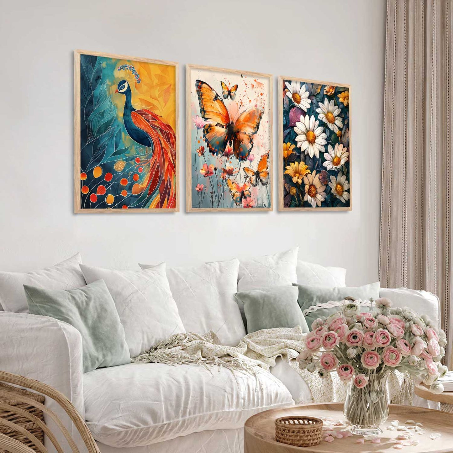 Floral Wall Art Paintings for Living Room - Wall Poster With frames