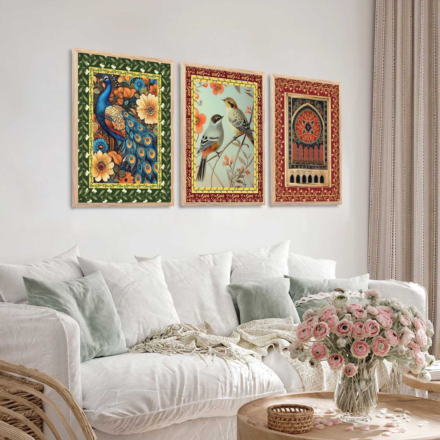 Madhubani Wall Art Paintings for Living Room - Wall Poster With frames