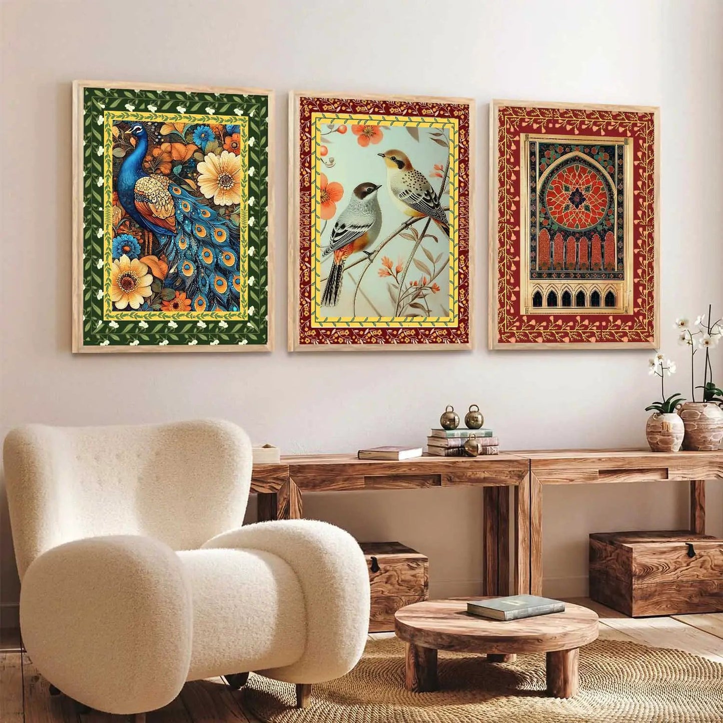 Madhubani Wall Art Paintings for Living Room - Wall Poster With frames