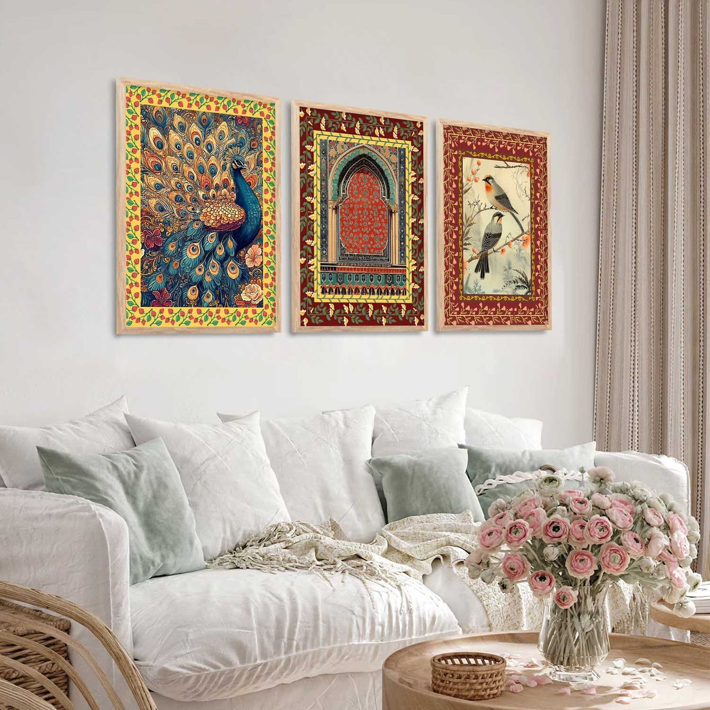 Madhubani Wall Art Paintings for Living Room - Wall Poster With frames